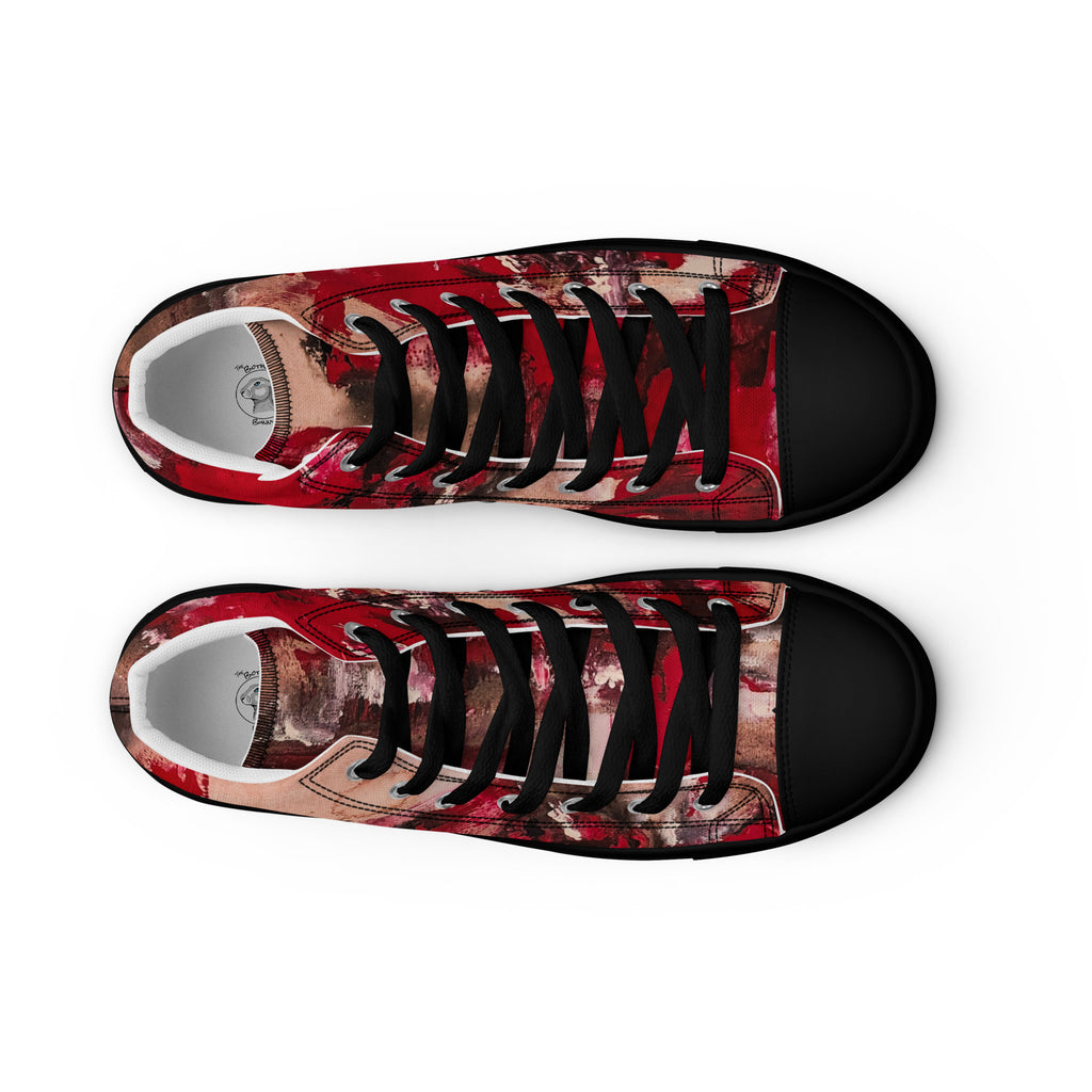 Men's High Top- Mismatch Red