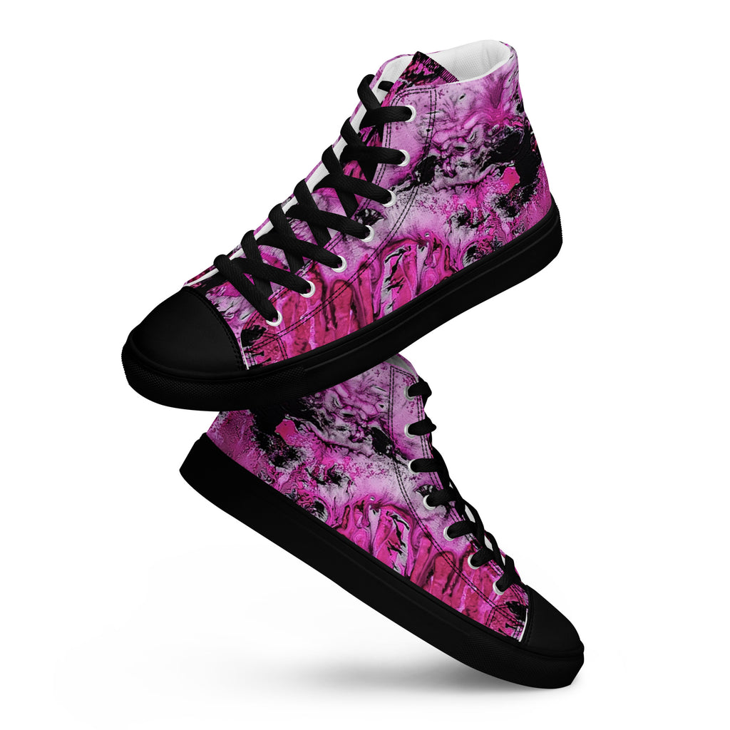 Men's High Top- Pink Marble