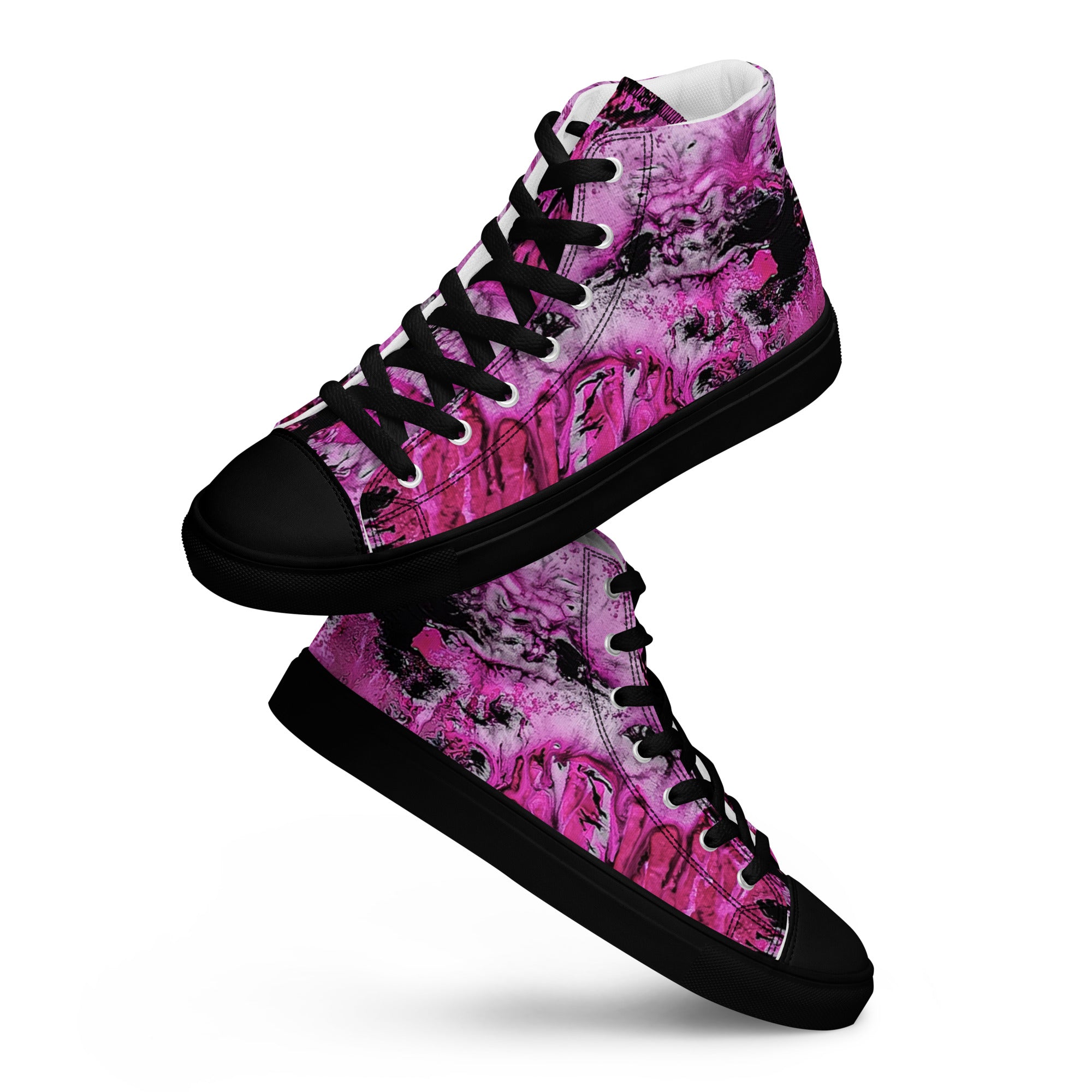 Men's High Top- Pink Marble