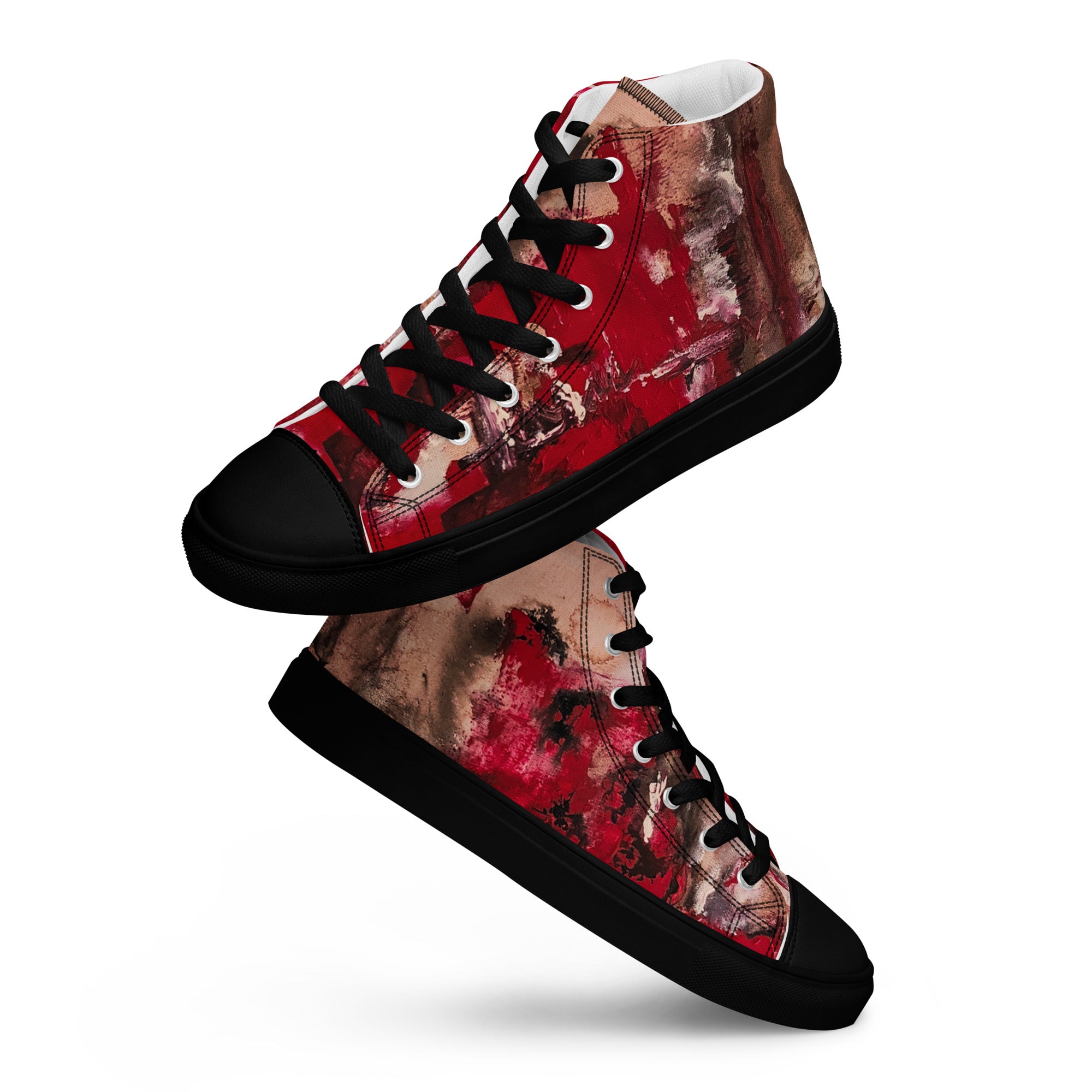Men's High Top- Mismatch Red