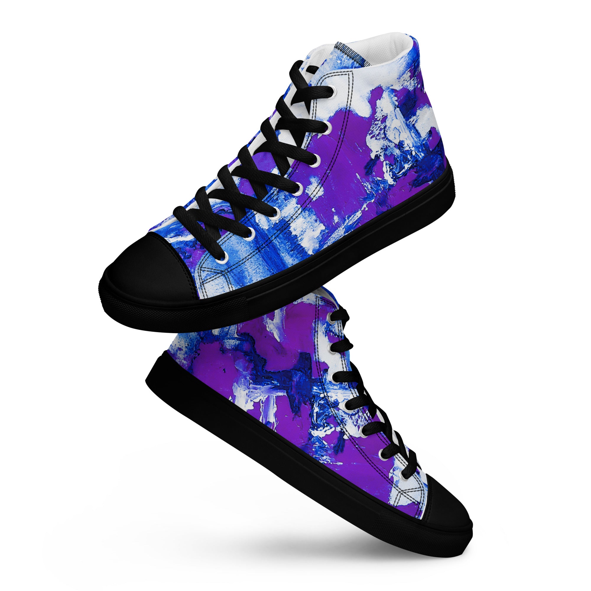 Men's High Top- Mismatch Purple