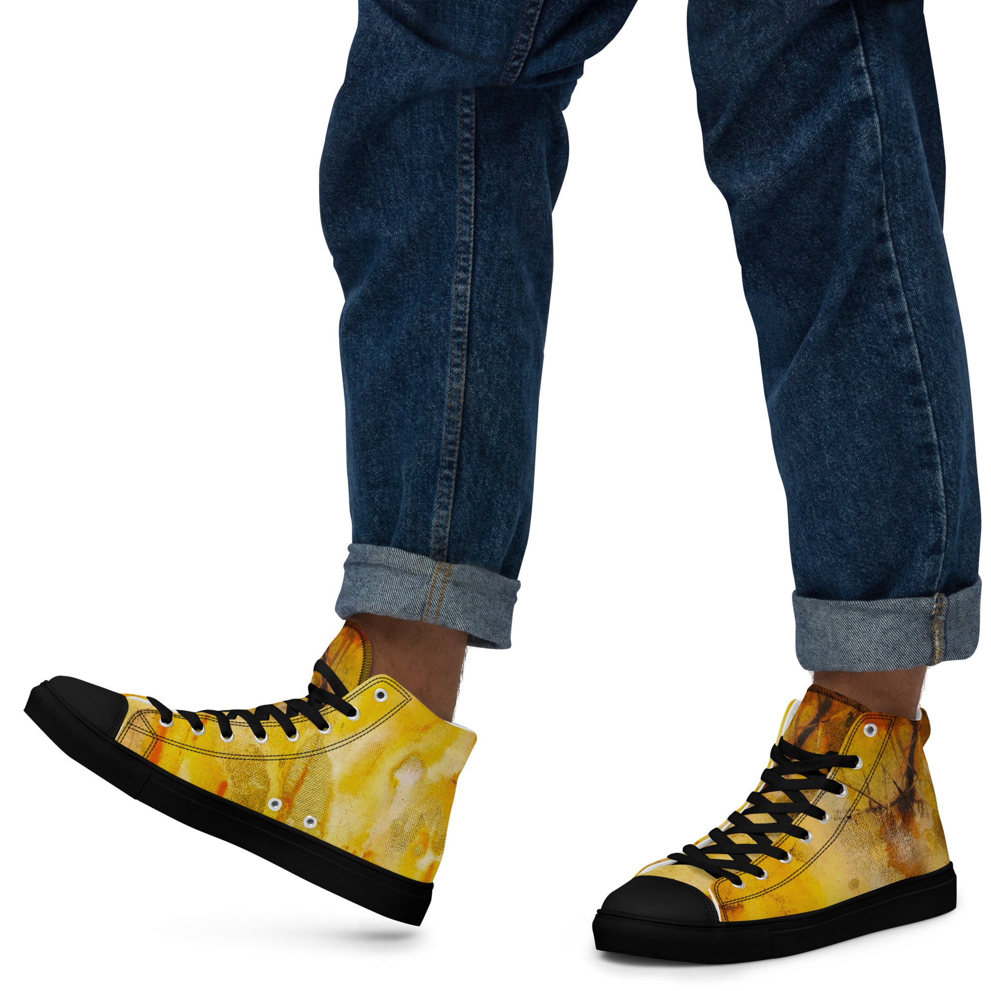 Men's High Top- Ink Fire
