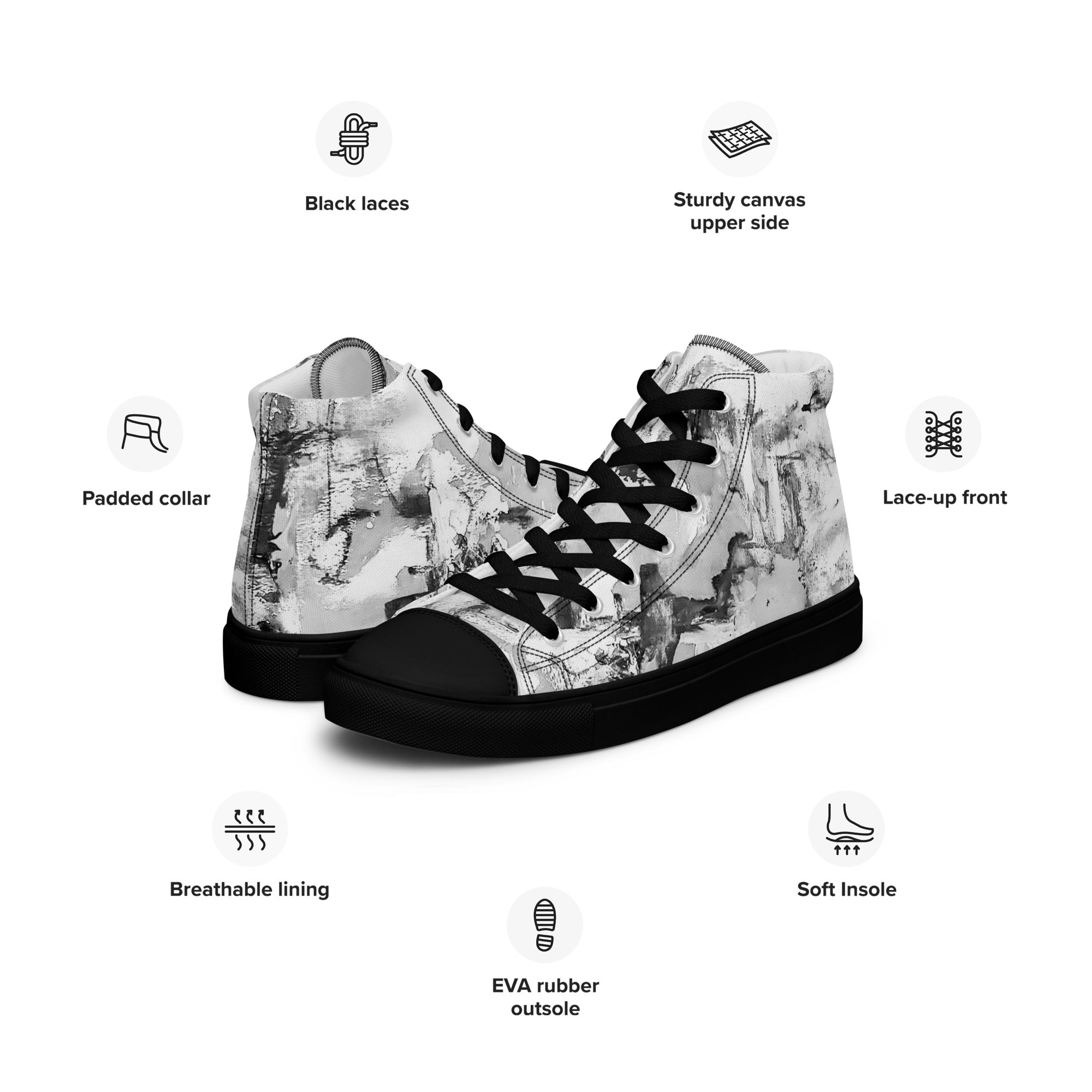 Men's High Top- Mismatch Grey