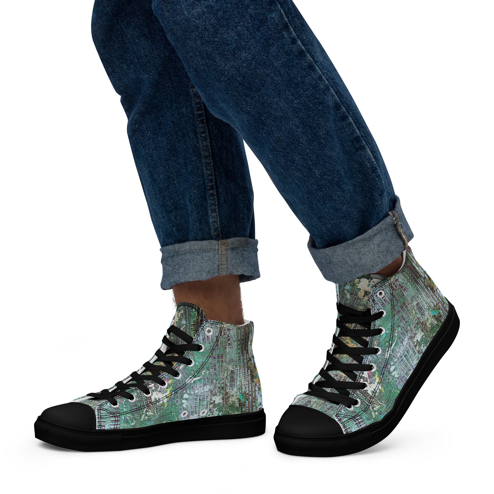 Men's High Top- Weave Green