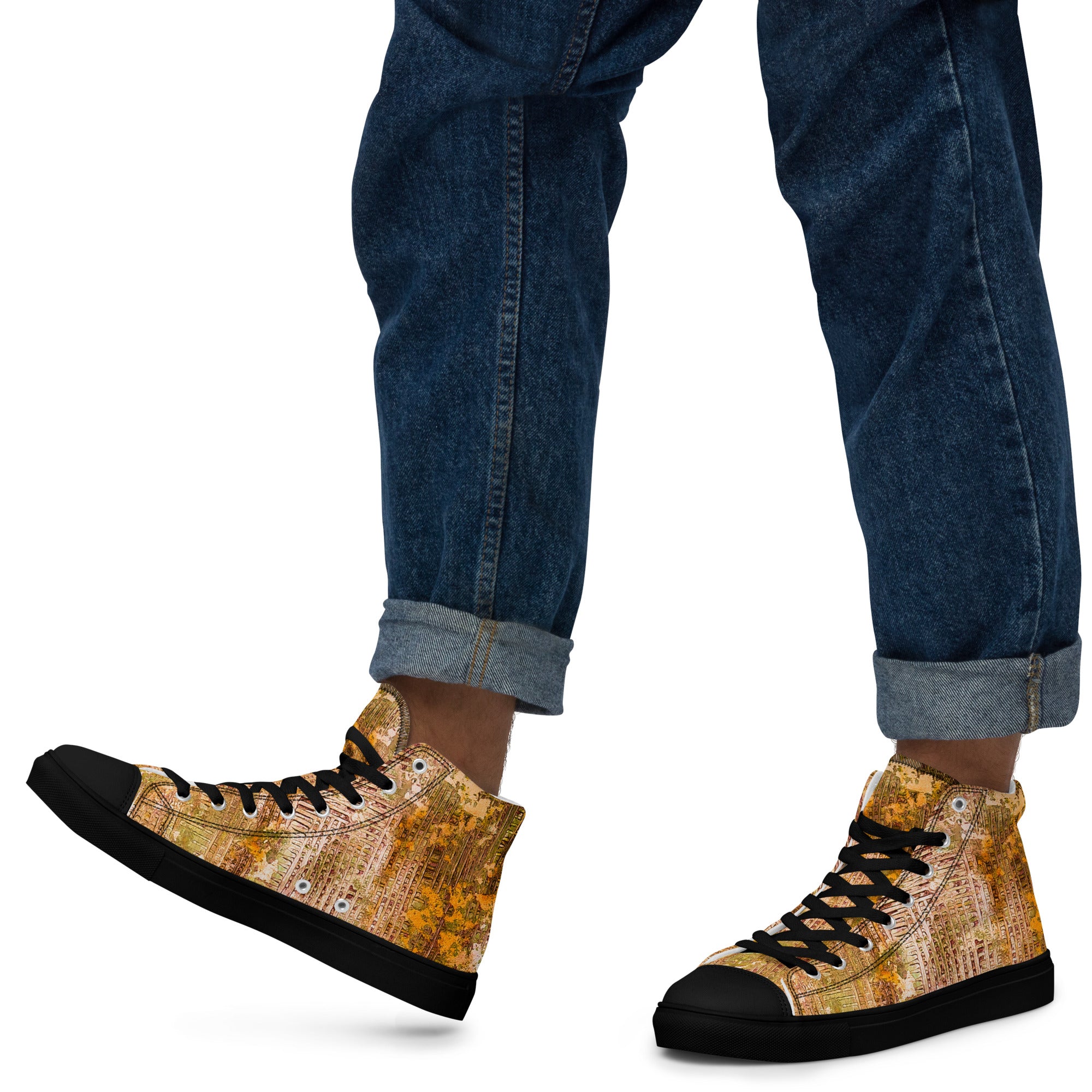 Men's High Top- Weave Golden