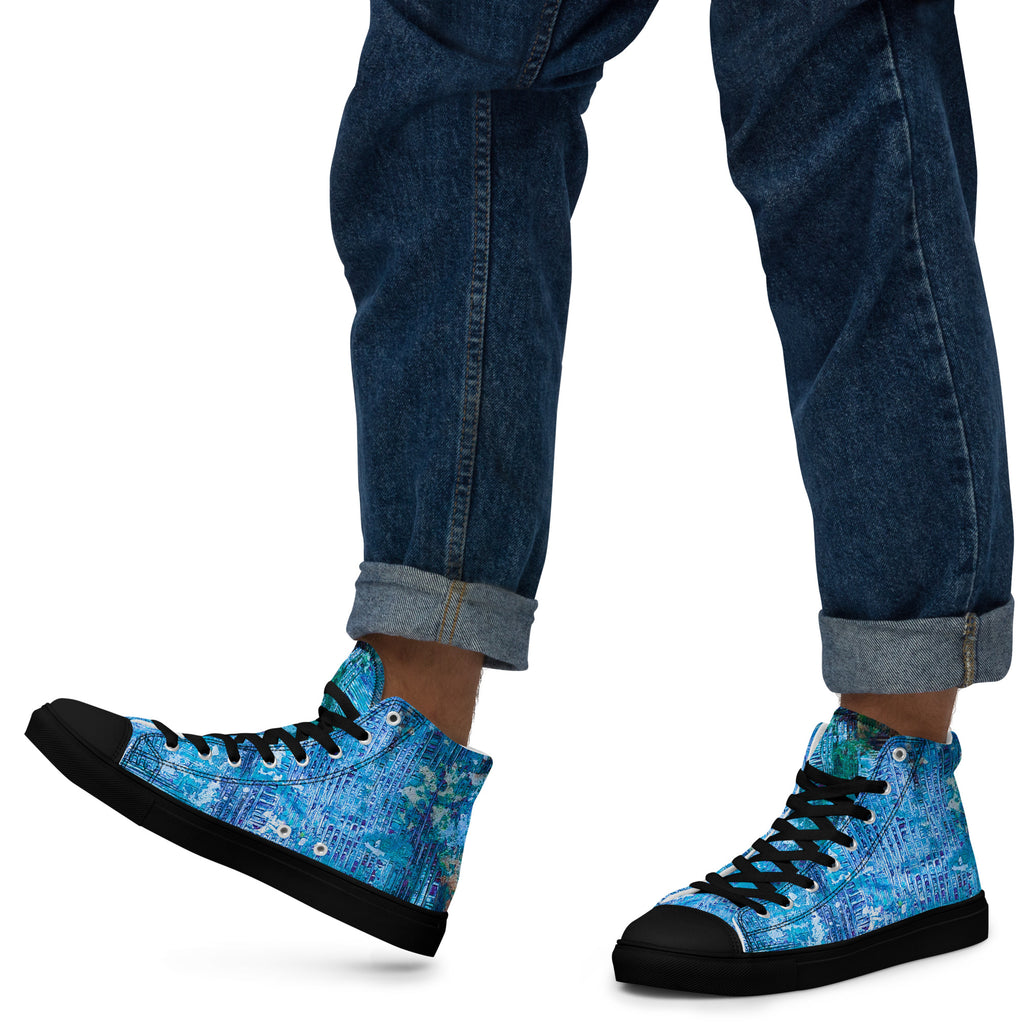 Men's High Top- Weave Blue