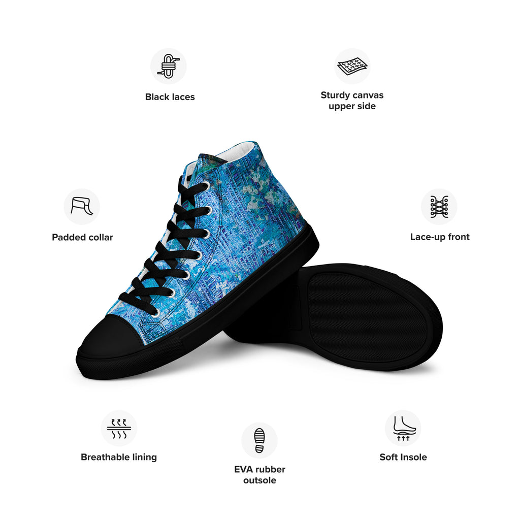 Men's High Top- Weave Blue
