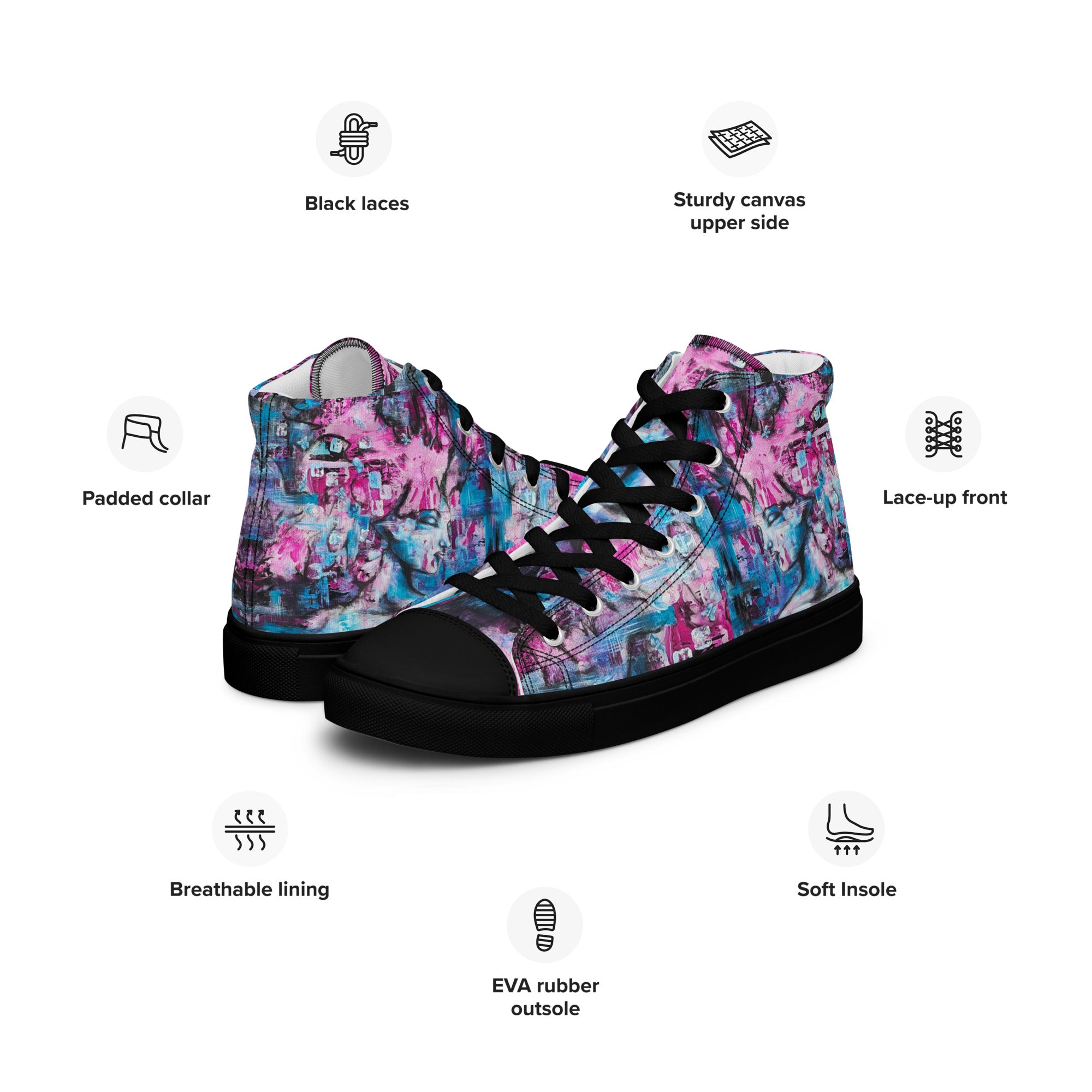 Men's High Top- Pink Lady