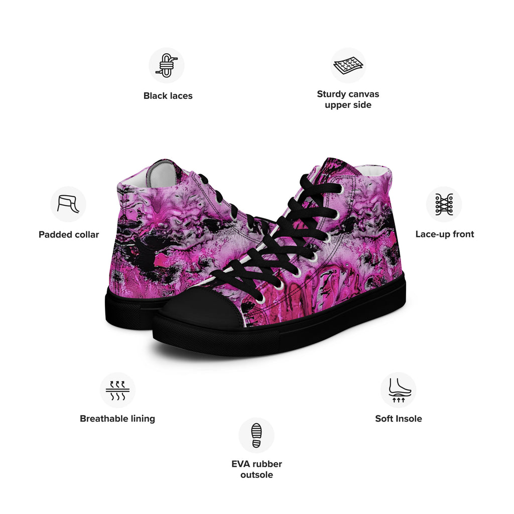 Men's High Top- Pink Marble