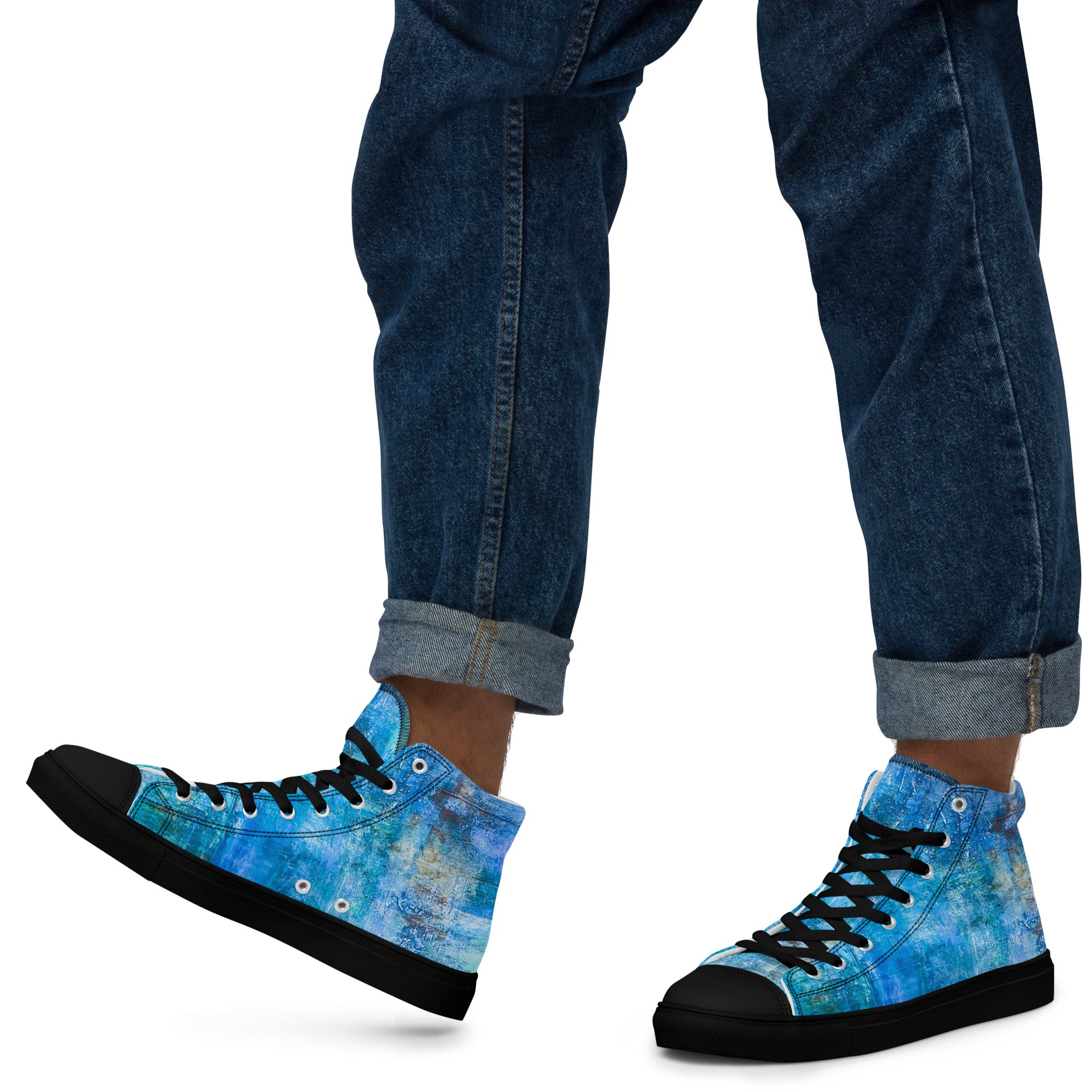 Men's High Top- Bright Earth Blue