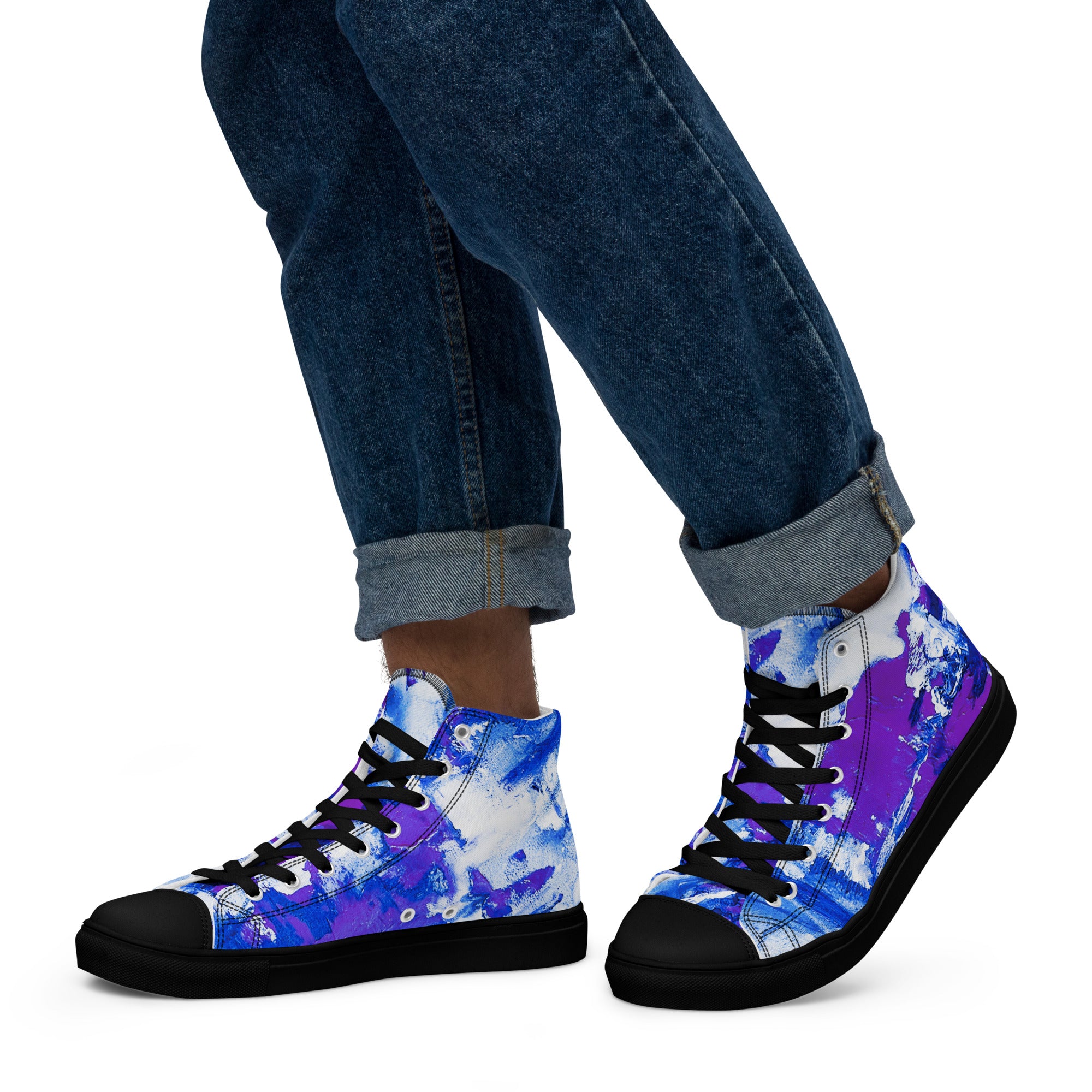 Men's High Top- Mismatch Purple