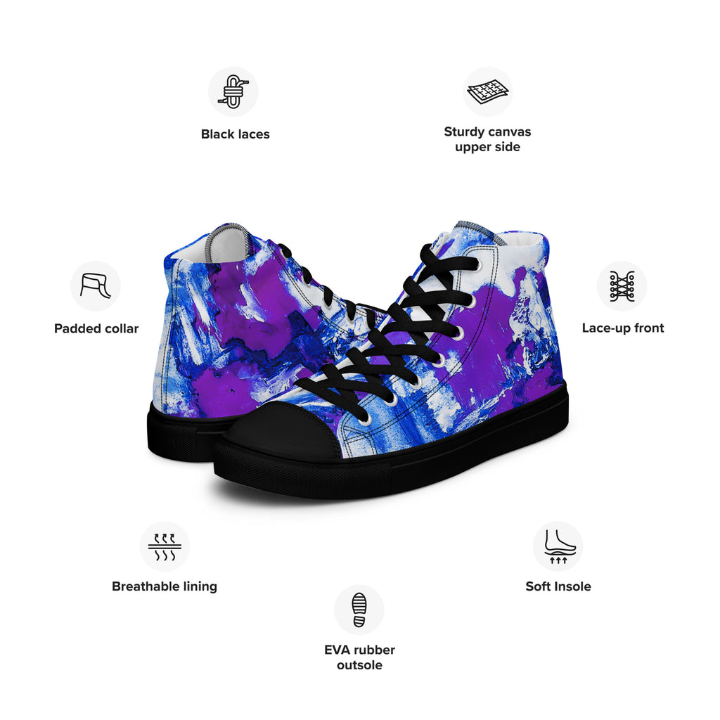 Men's High Top- Mismatch Purple