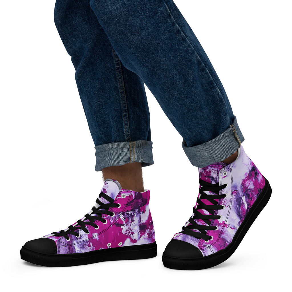 Men's High Top- Mismatch Pink
