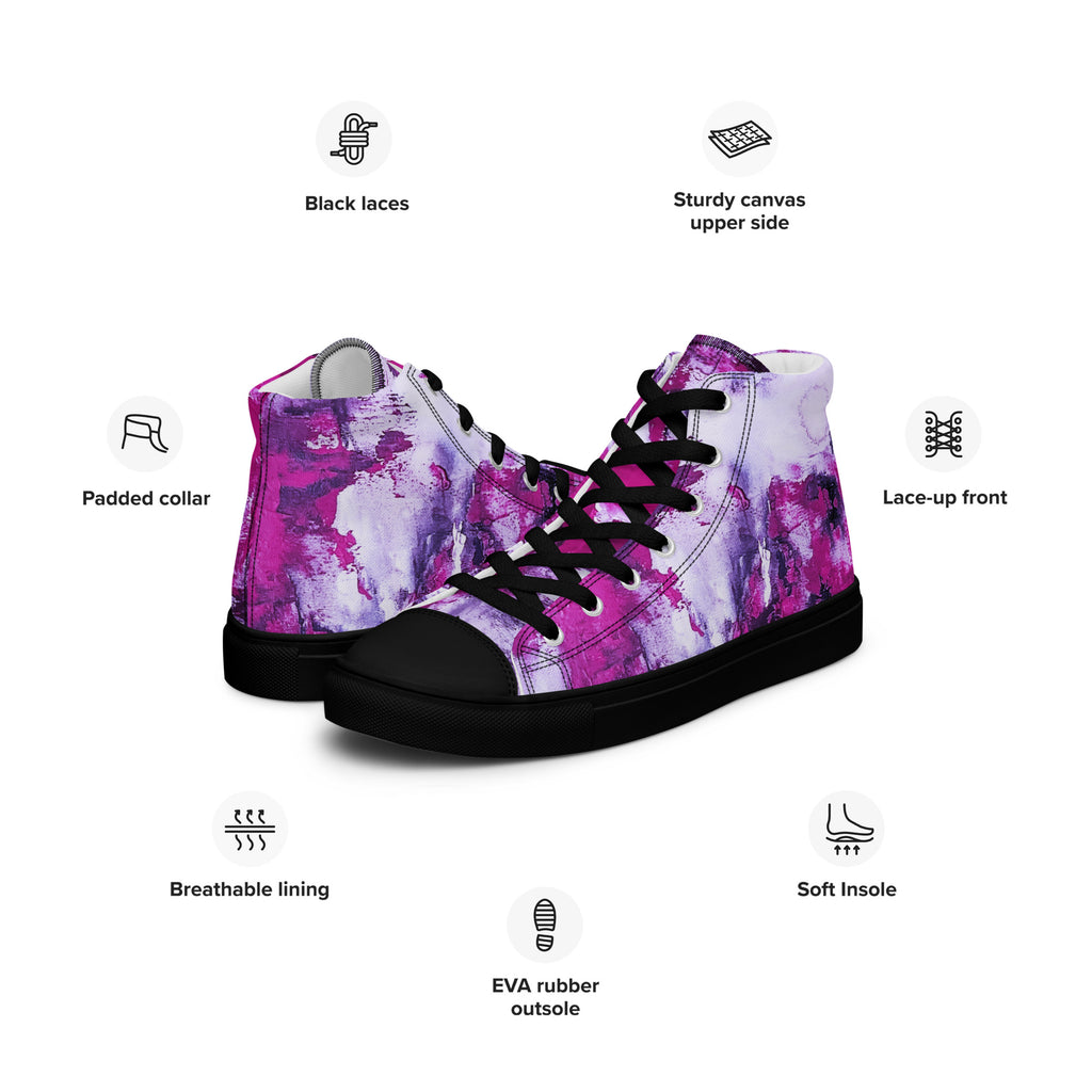 Men's High Top- Mismatch Pink