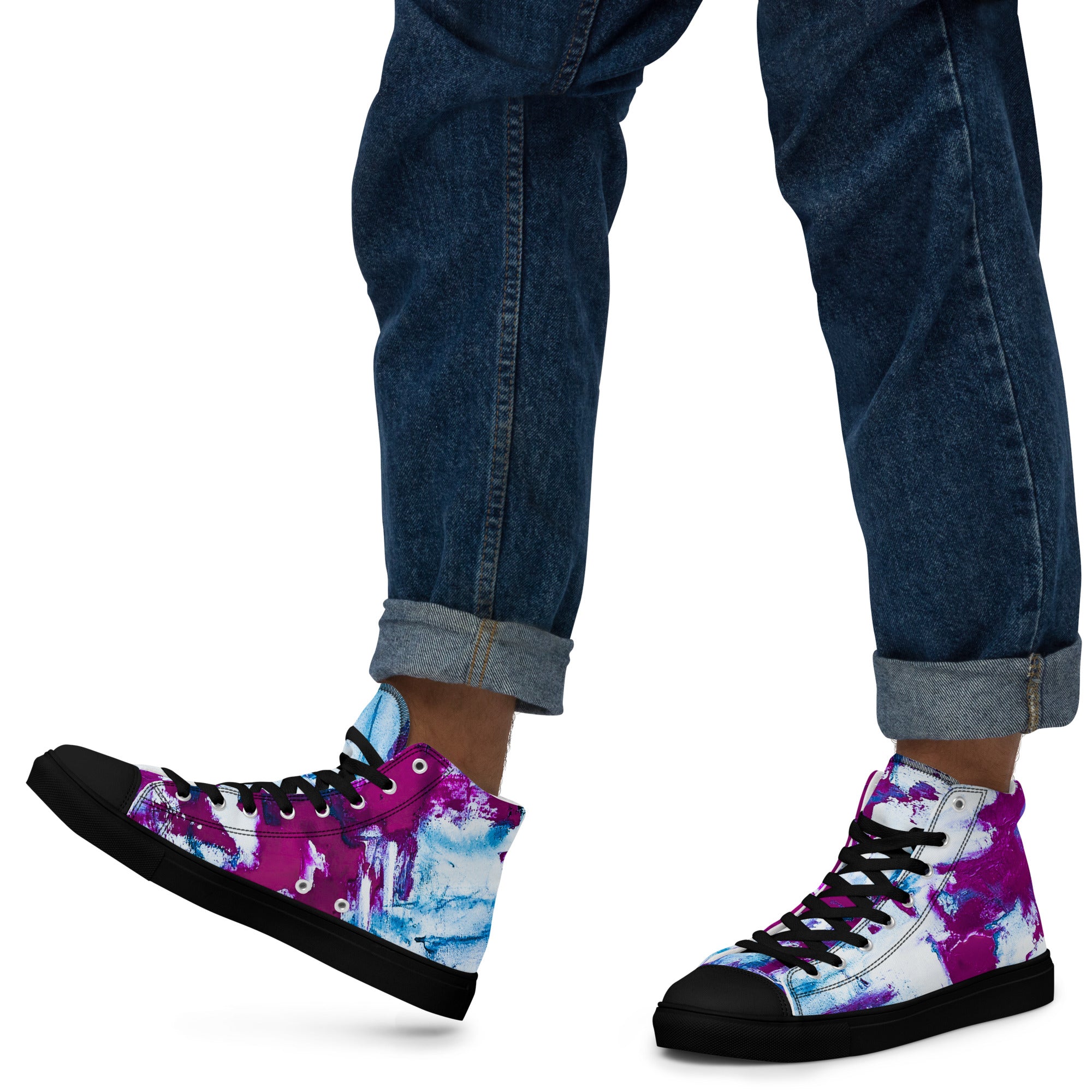 Men's High Top- Mismatch Turquoise