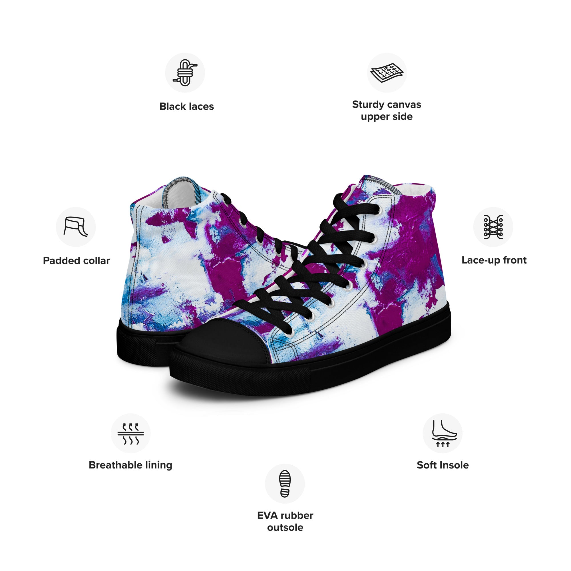 Men's High Top- Mismatch Turquoise