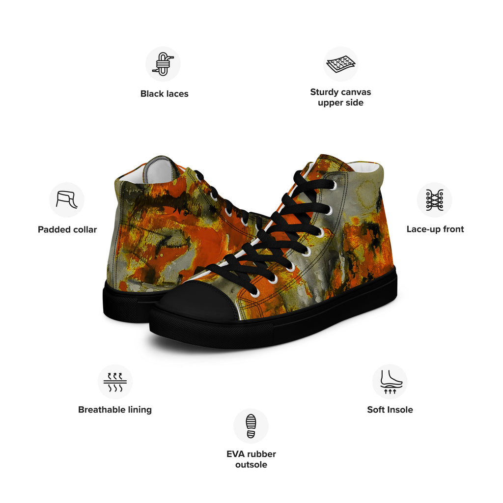 Men's High Top- Mismatch Orange