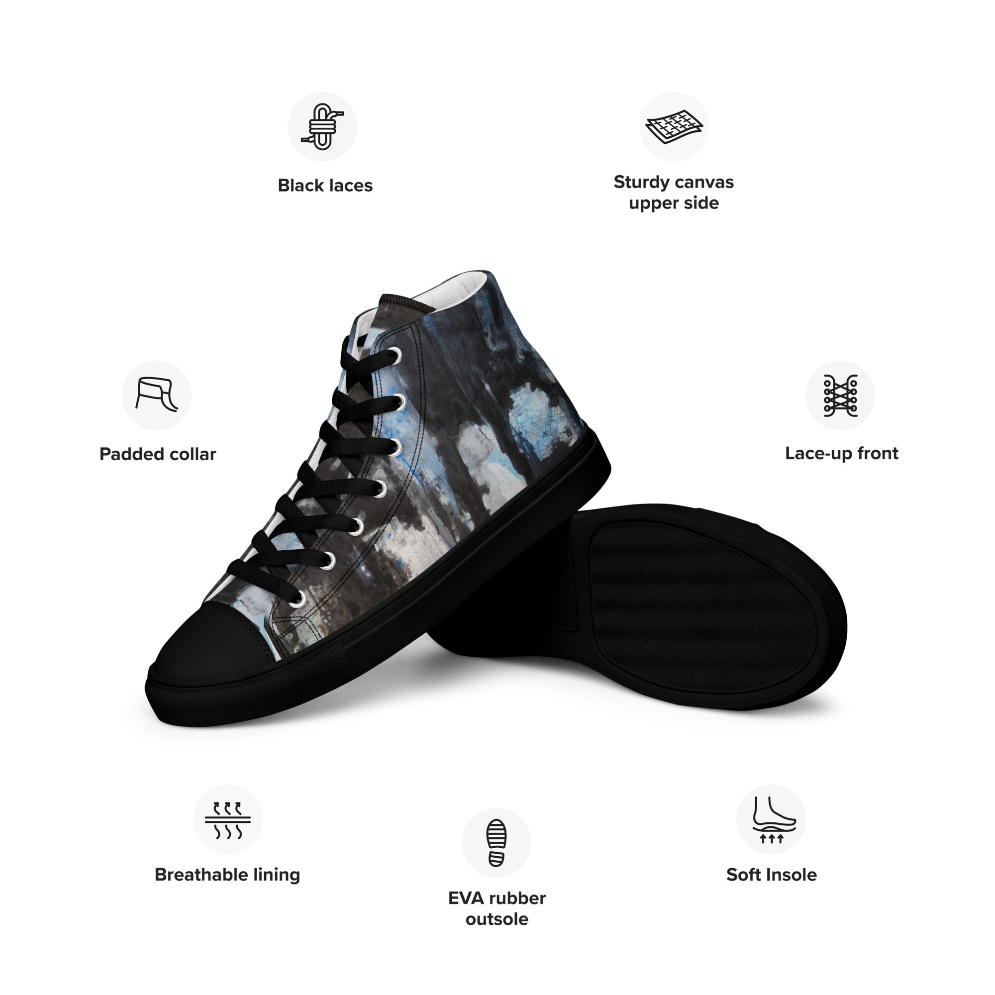 Men's High Top- Start with Blue