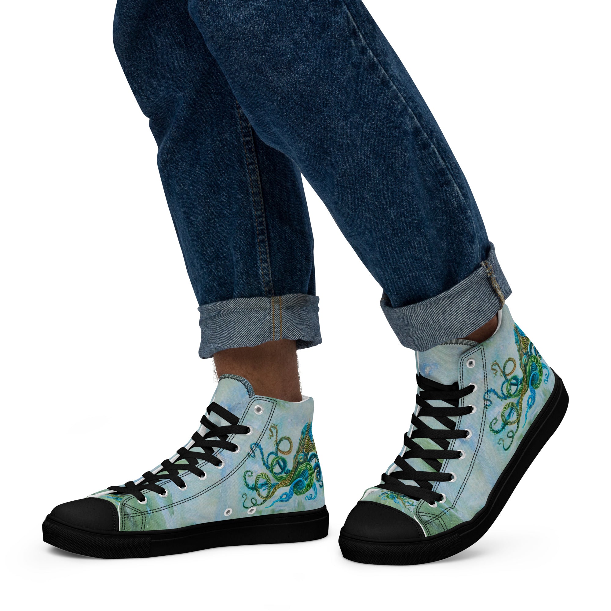 Men's High Top- Nature Octopus