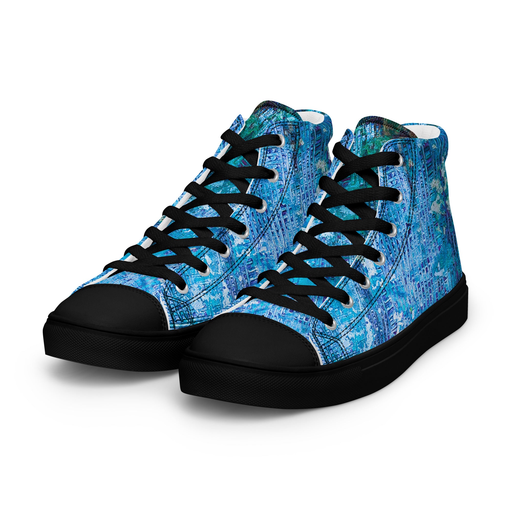 Men's High Top- Weave Blue