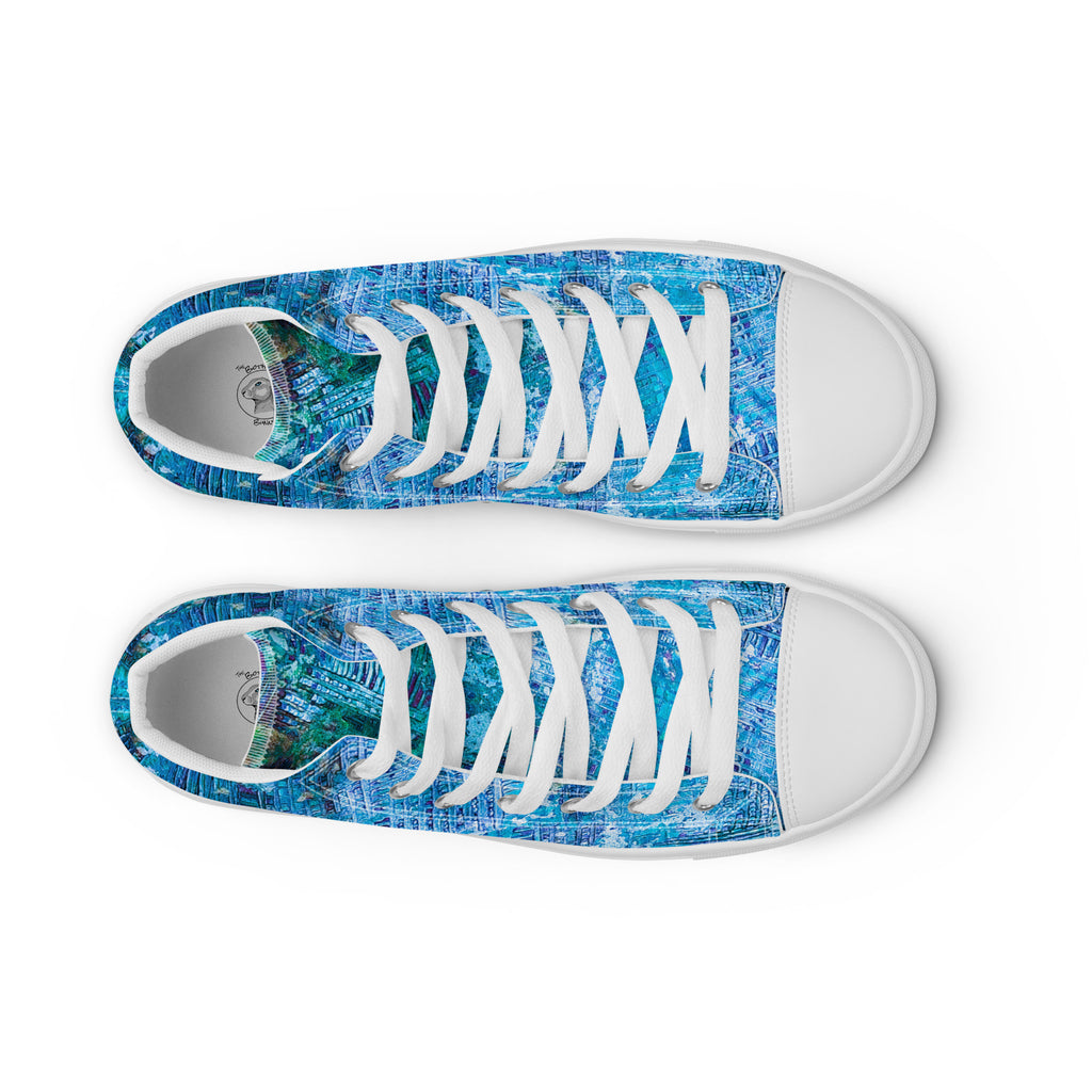 Men's High Top- Weave Blue