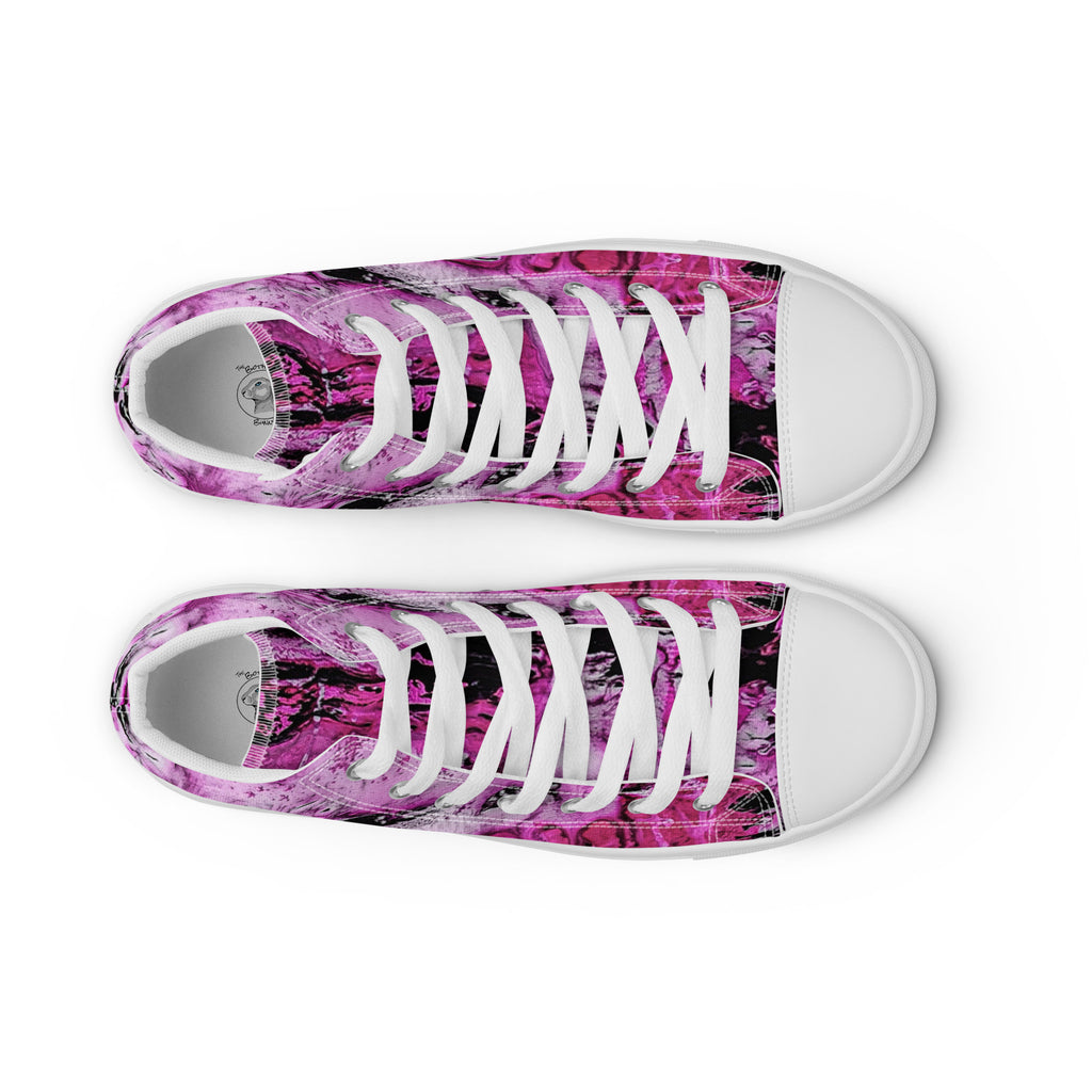 Men's High Top- Pink Marble