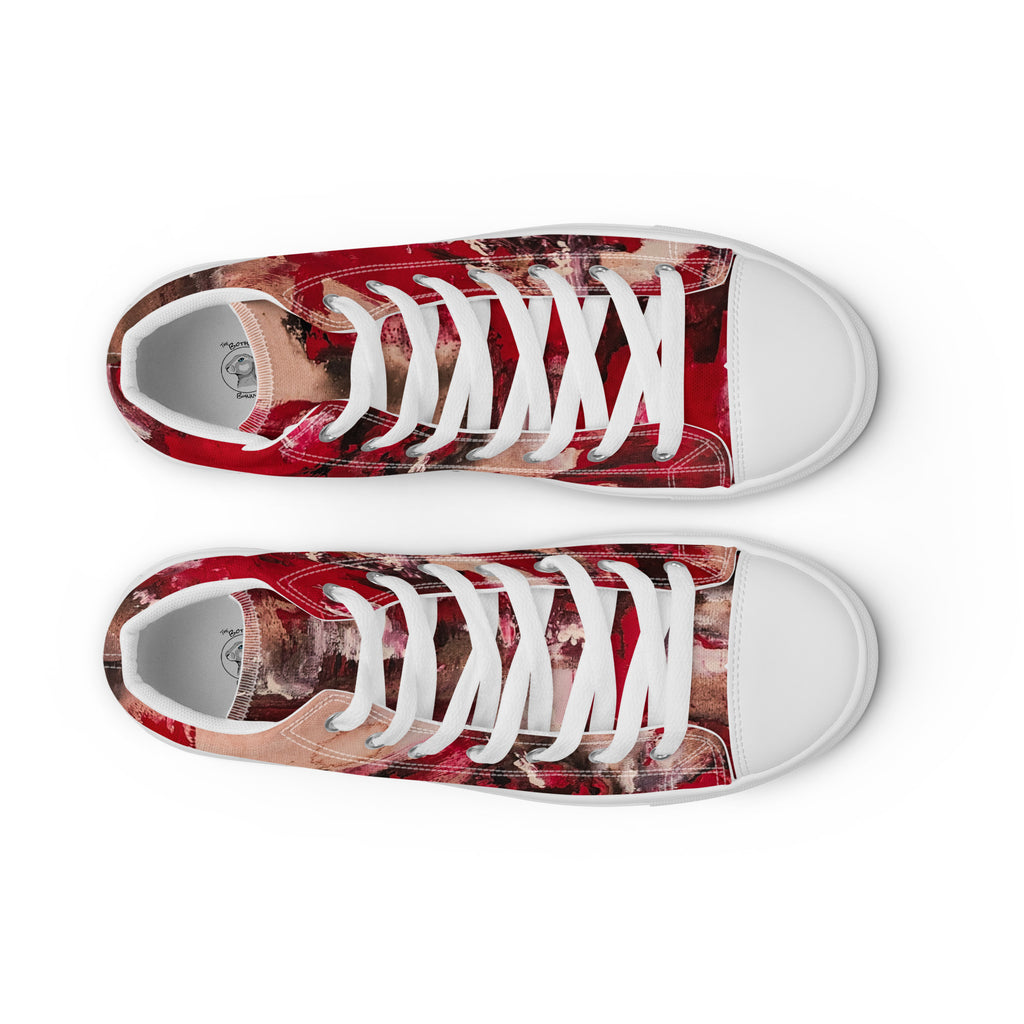 Men's High Top- Mismatch Red
