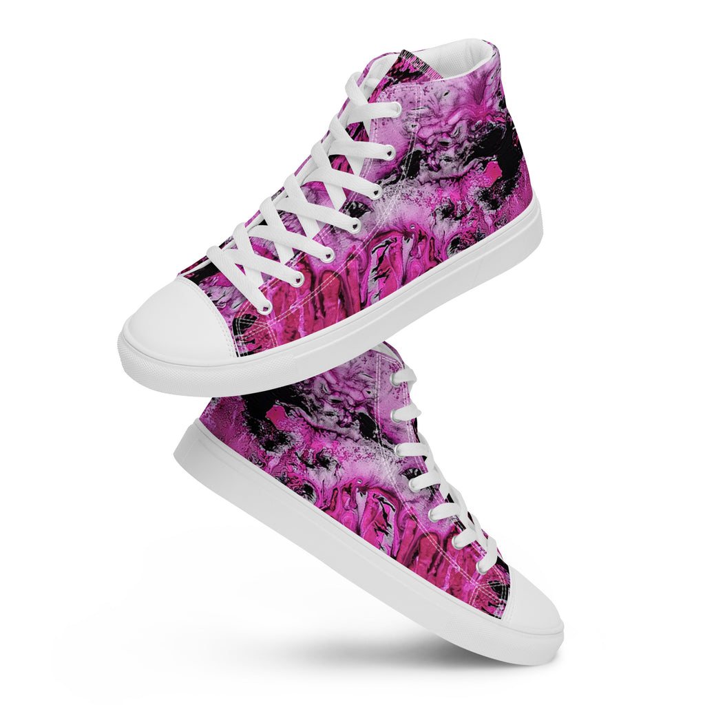 Men's High Top- Pink Marble