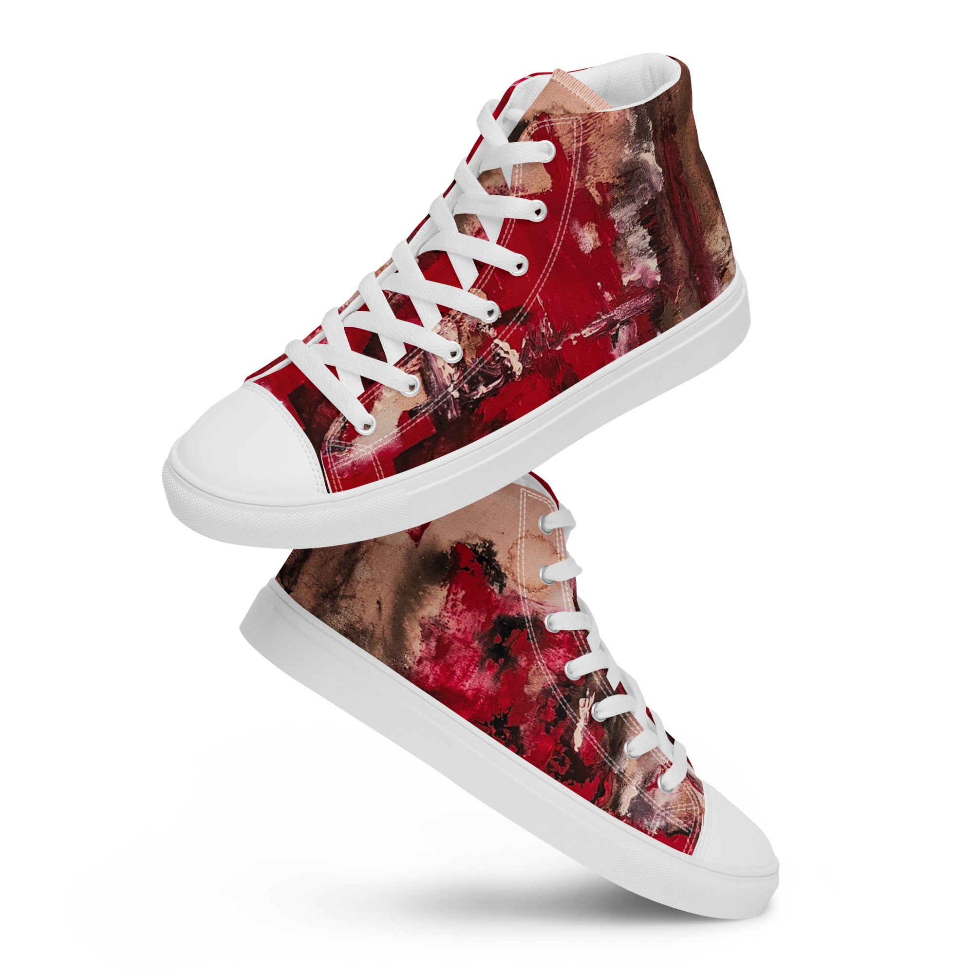 Men's High Top- Mismatch Red