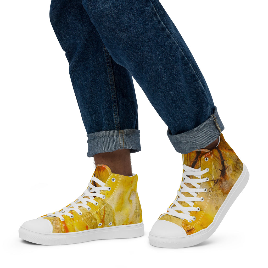 Men's High Top- Ink Fire