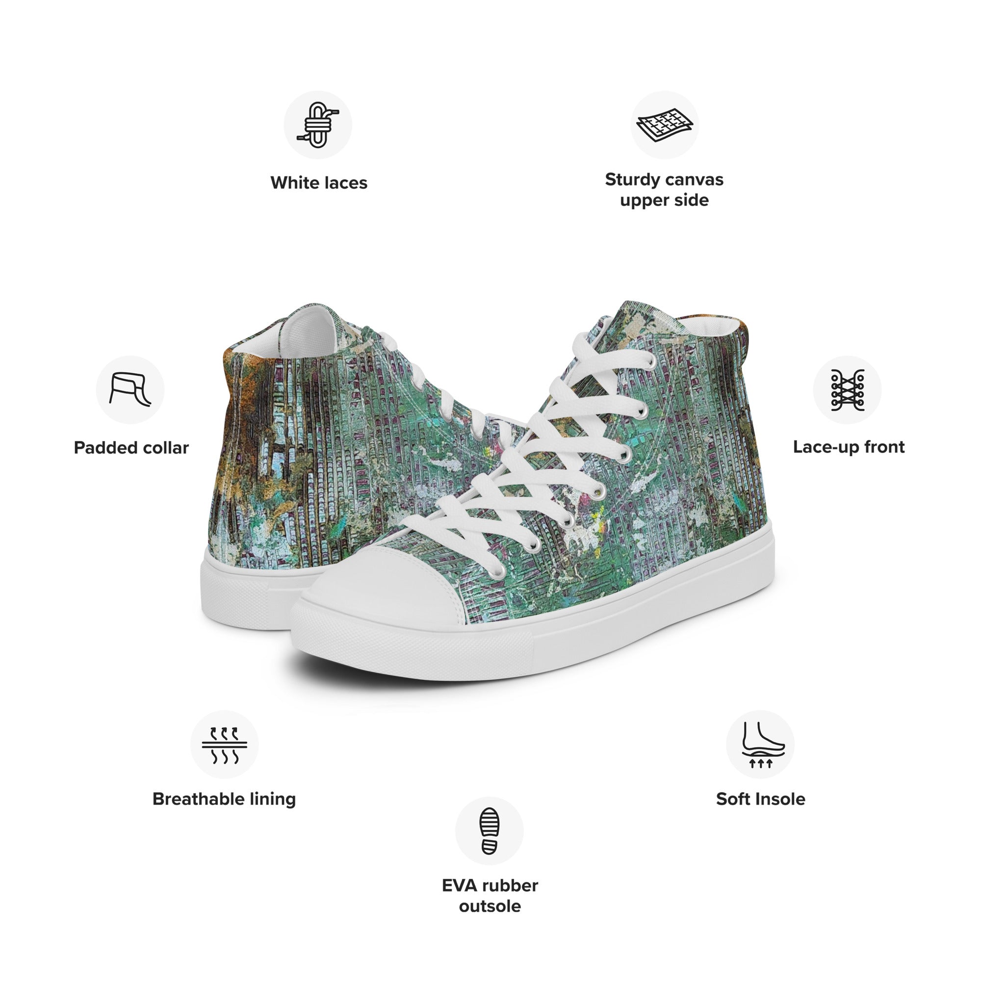 Men's High Top- Weave Green