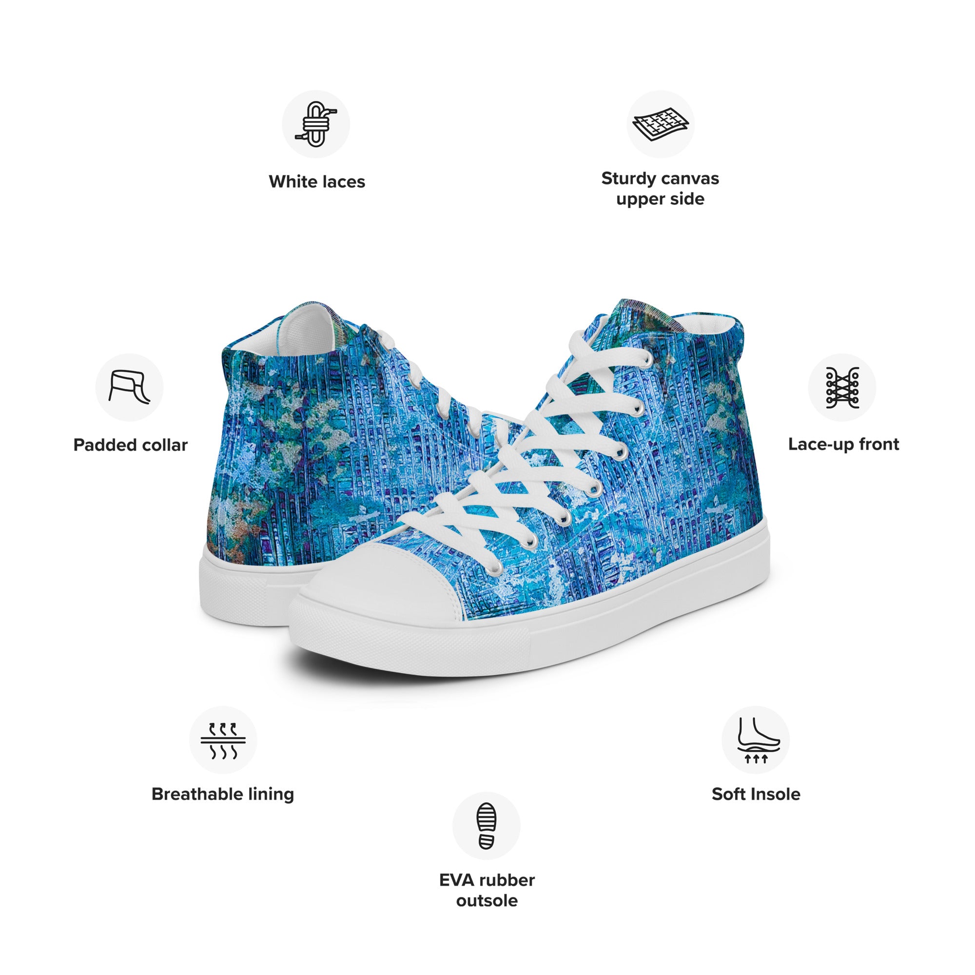 Men's High Top- Weave Blue