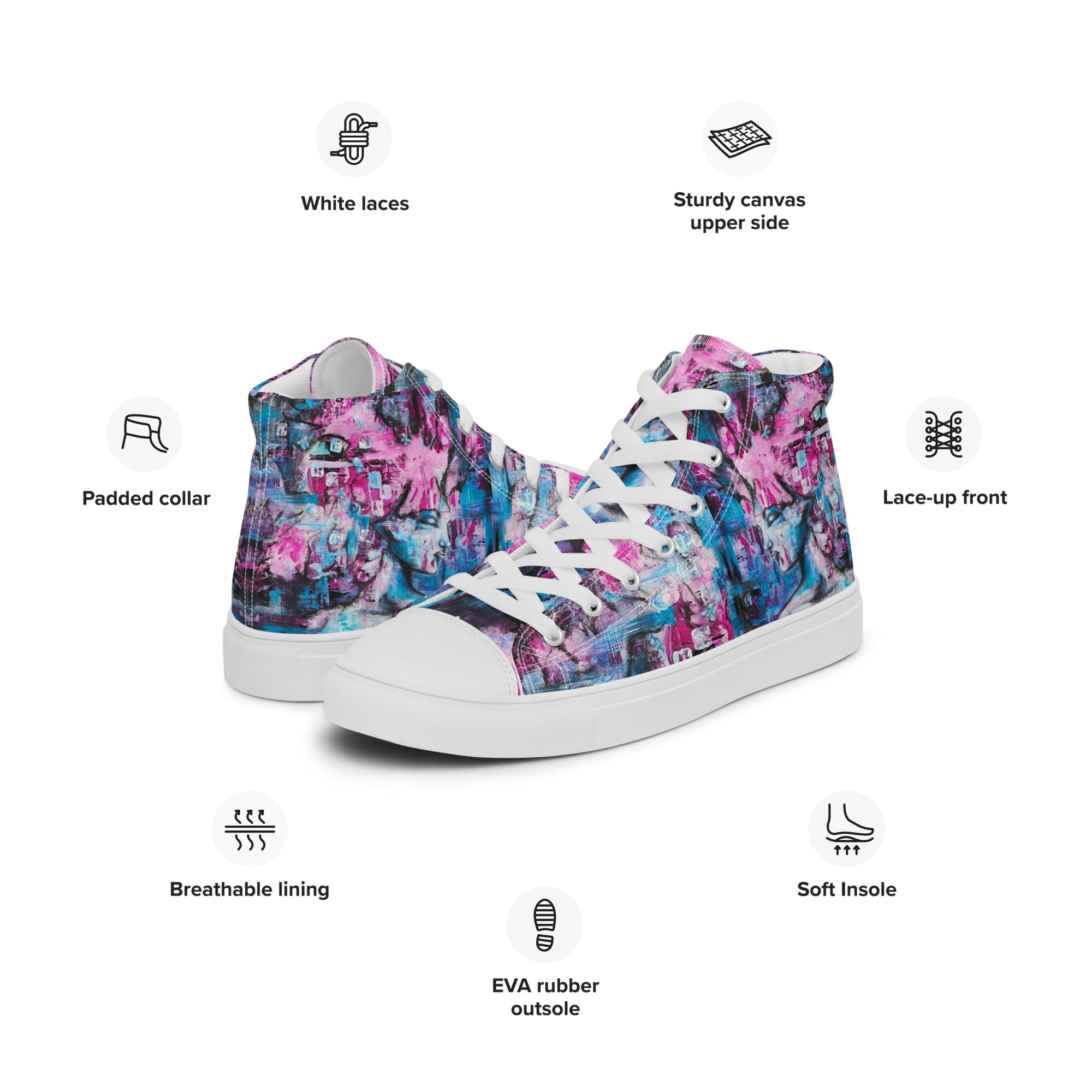 Men's High Top- Pink Lady