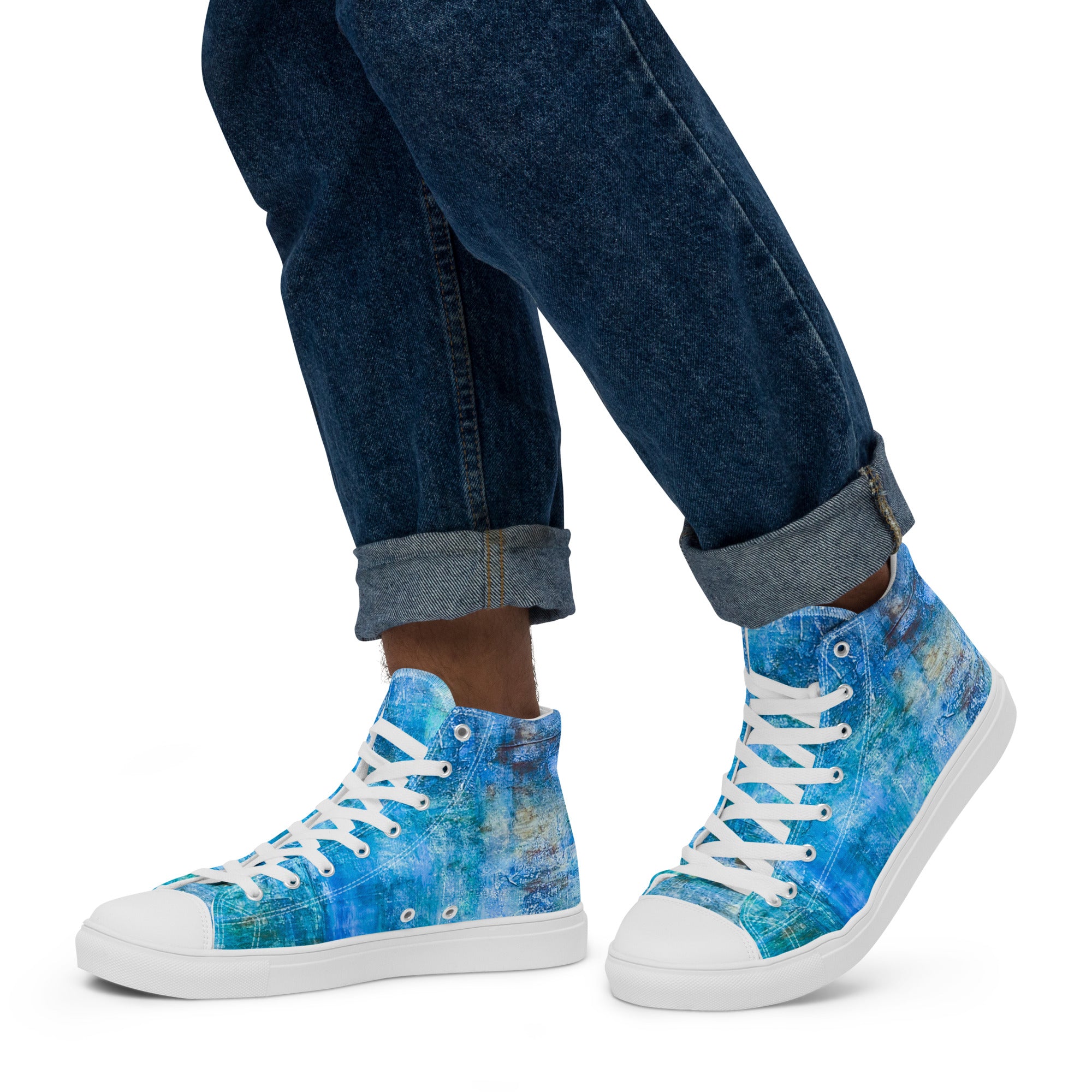 Men's High Top- Bright Earth Blue