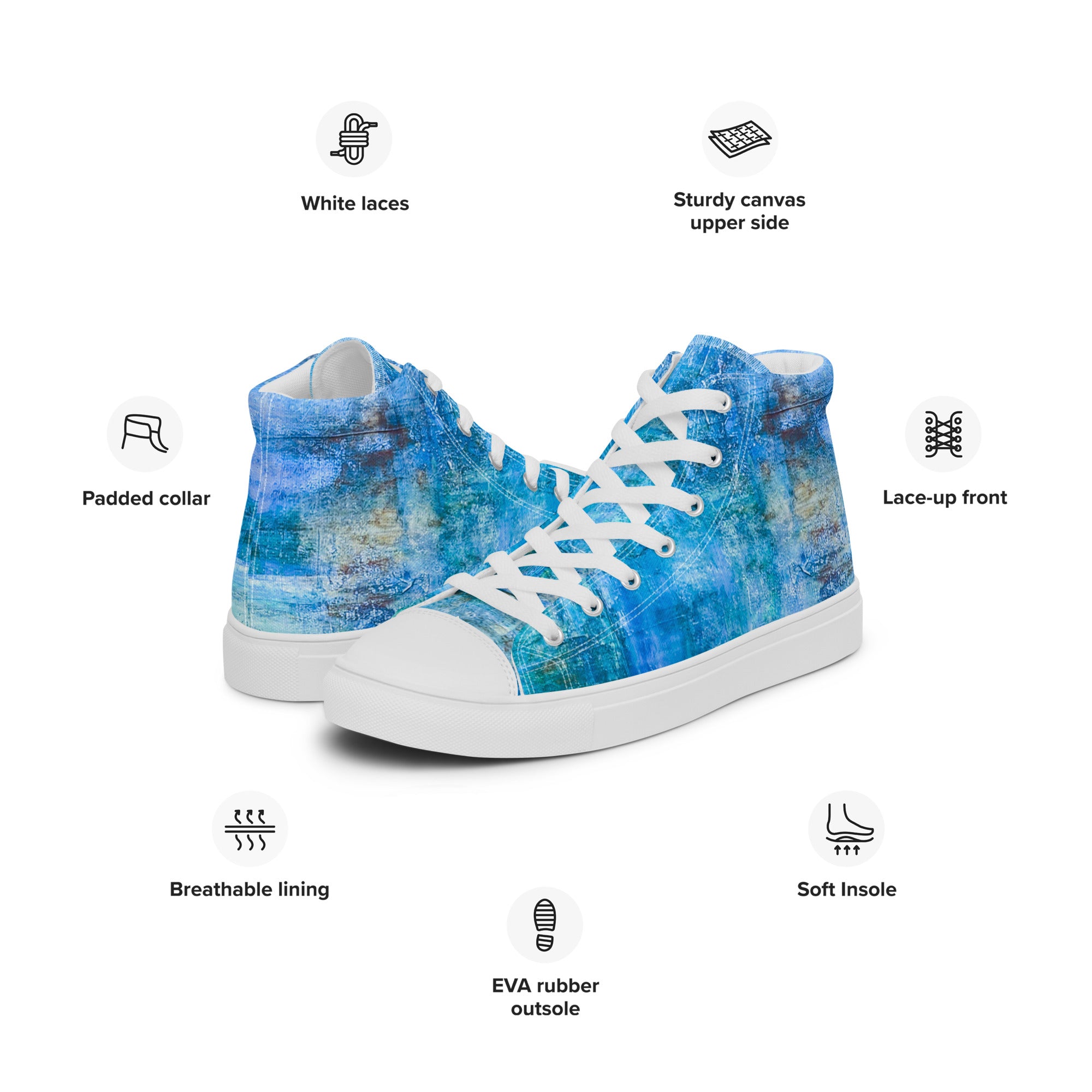 Men's High Top- Bright Earth Blue