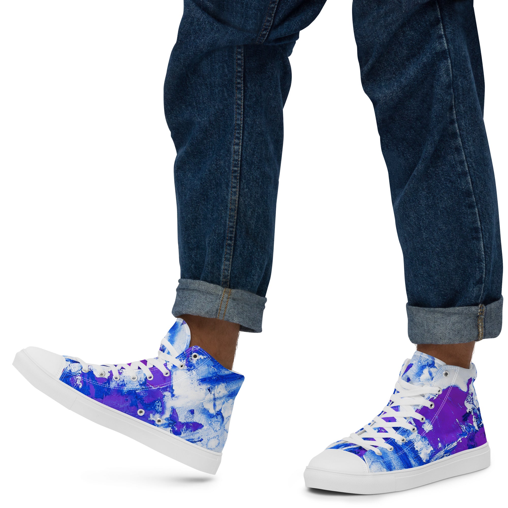 Men's High Top- Mismatch Purple
