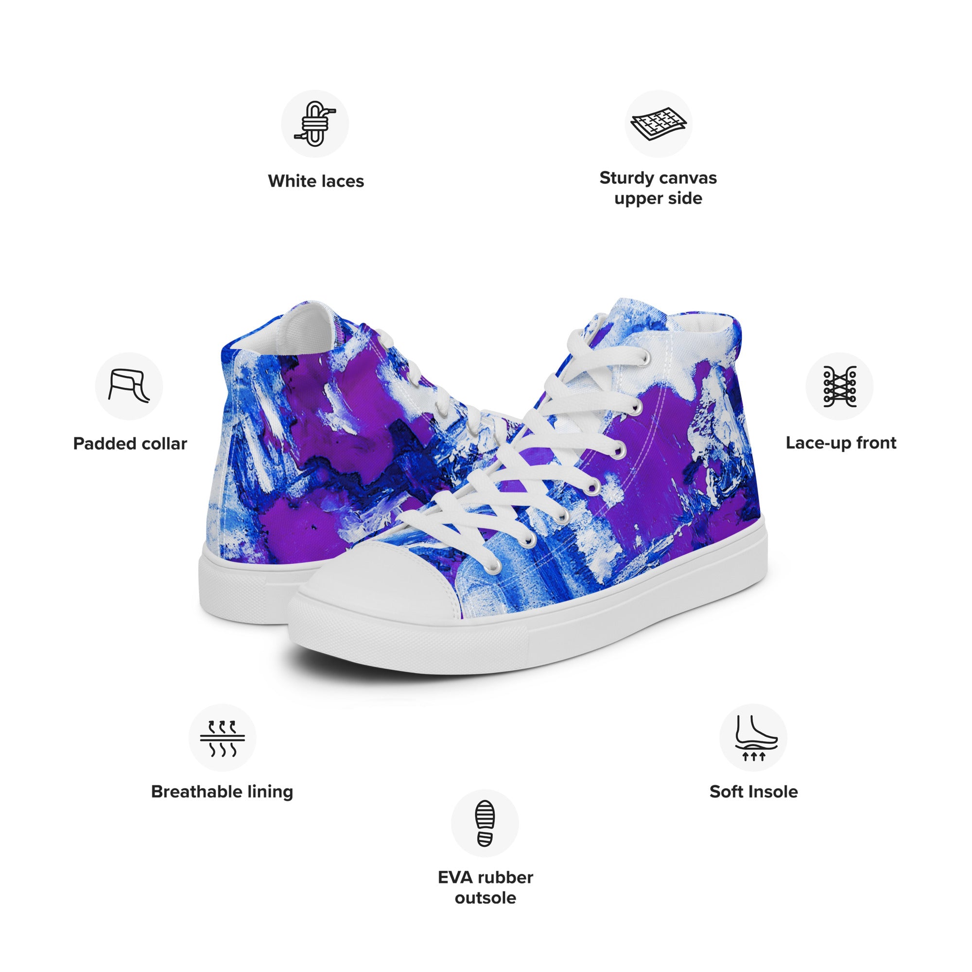 Men's High Top- Mismatch Purple