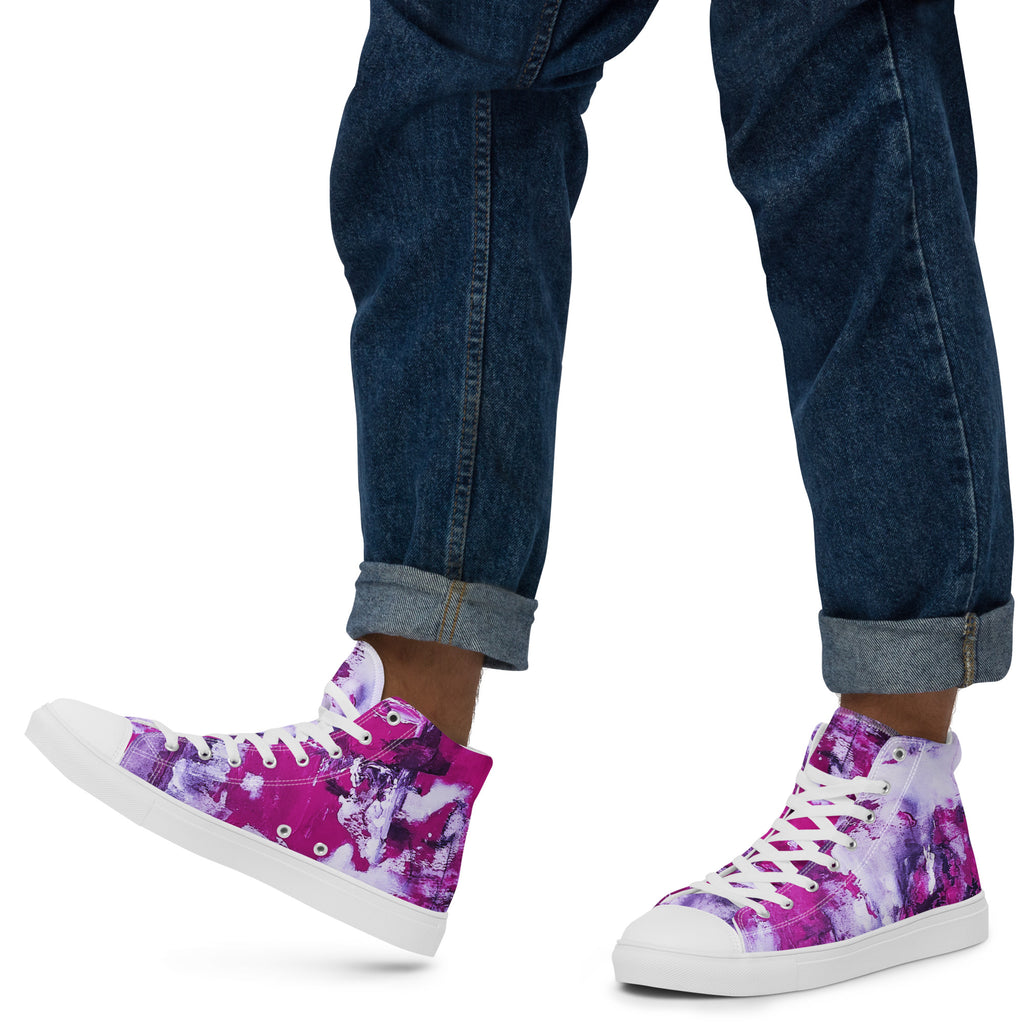 Men's High Top- Mismatch Pink
