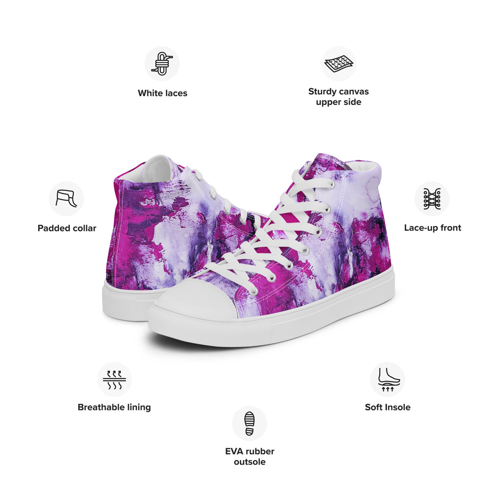 Men's High Top- Mismatch Pink