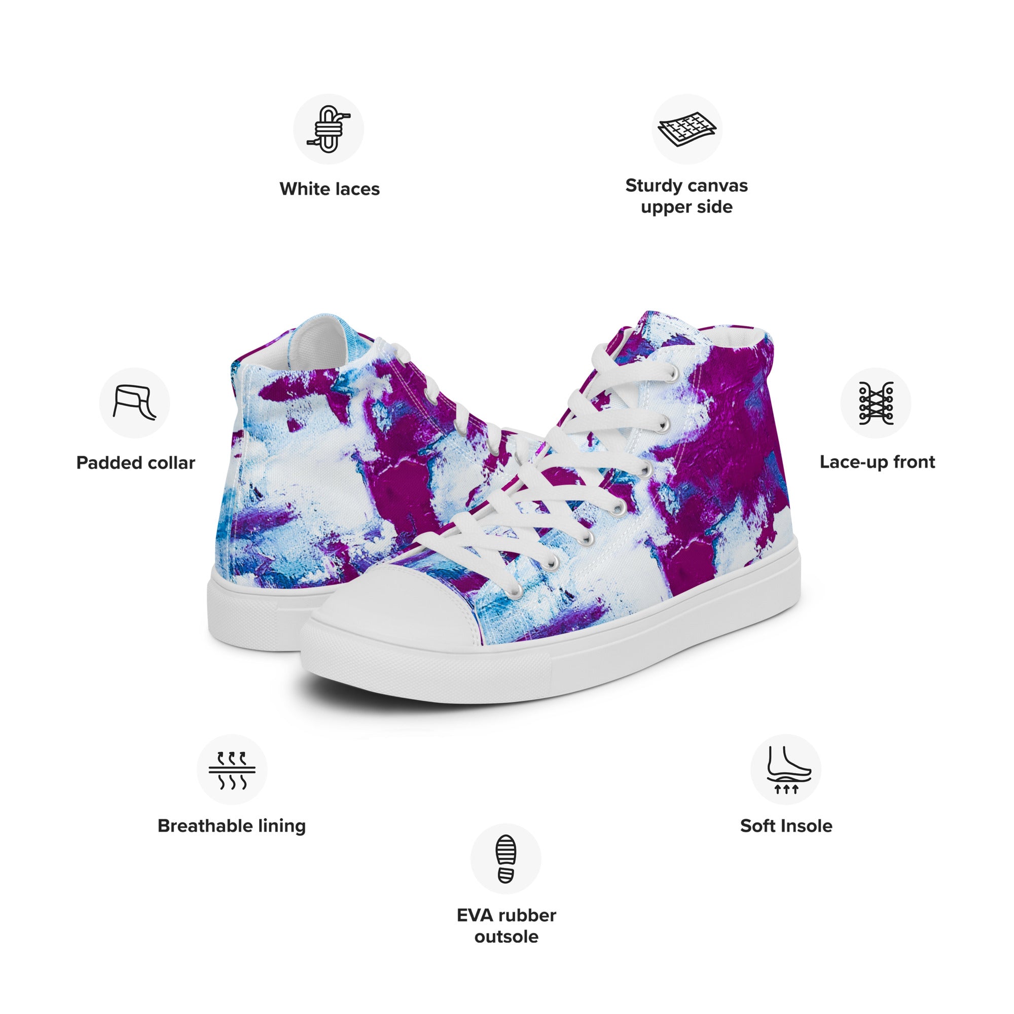 Men's High Top- Mismatch Turquoise