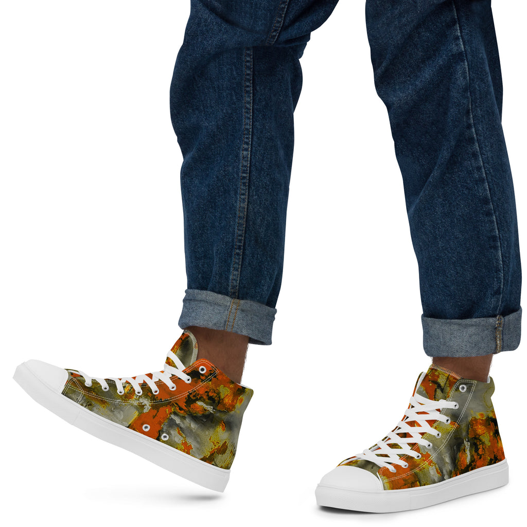Men's High Top- Mismatch Orange