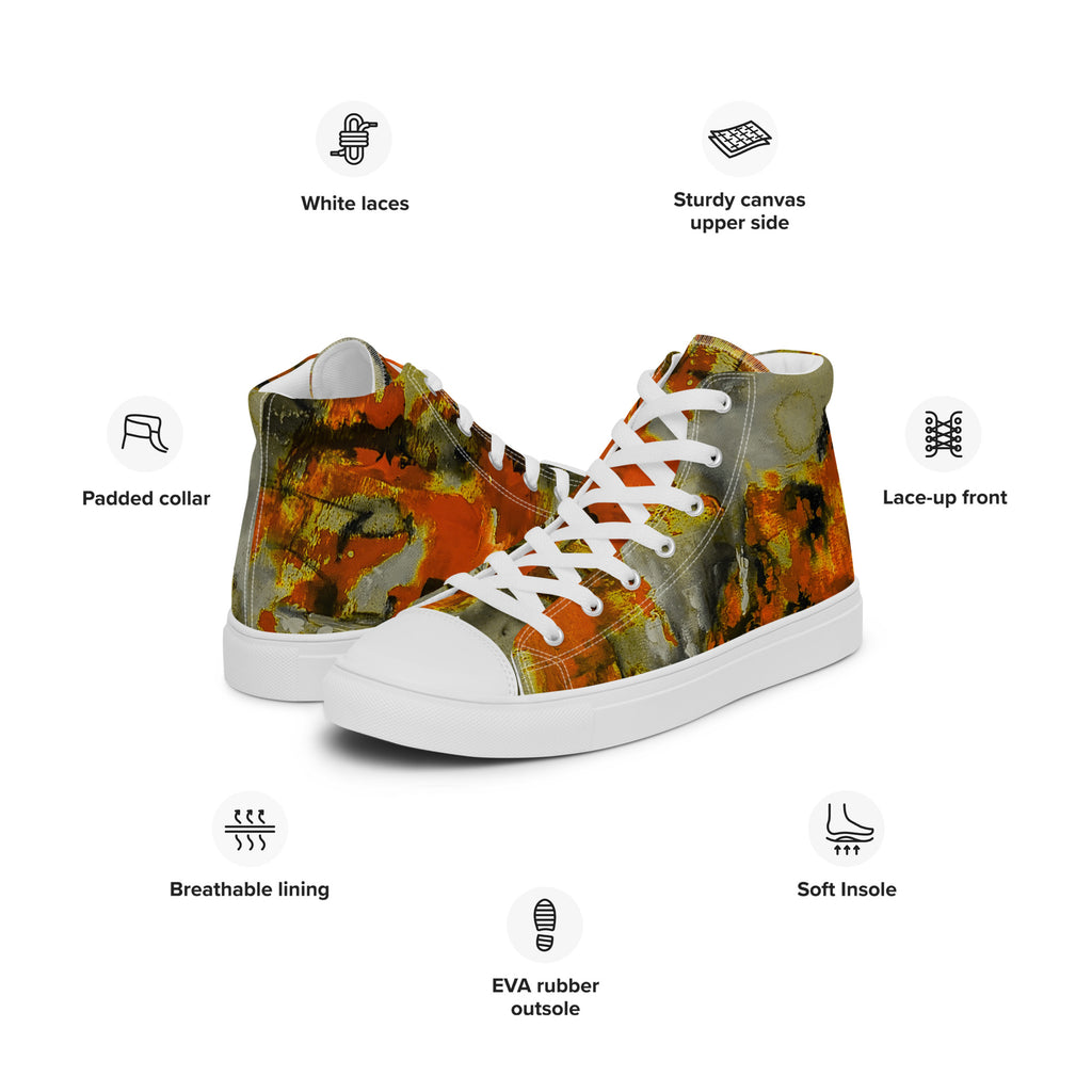 Men's High Top- Mismatch Orange