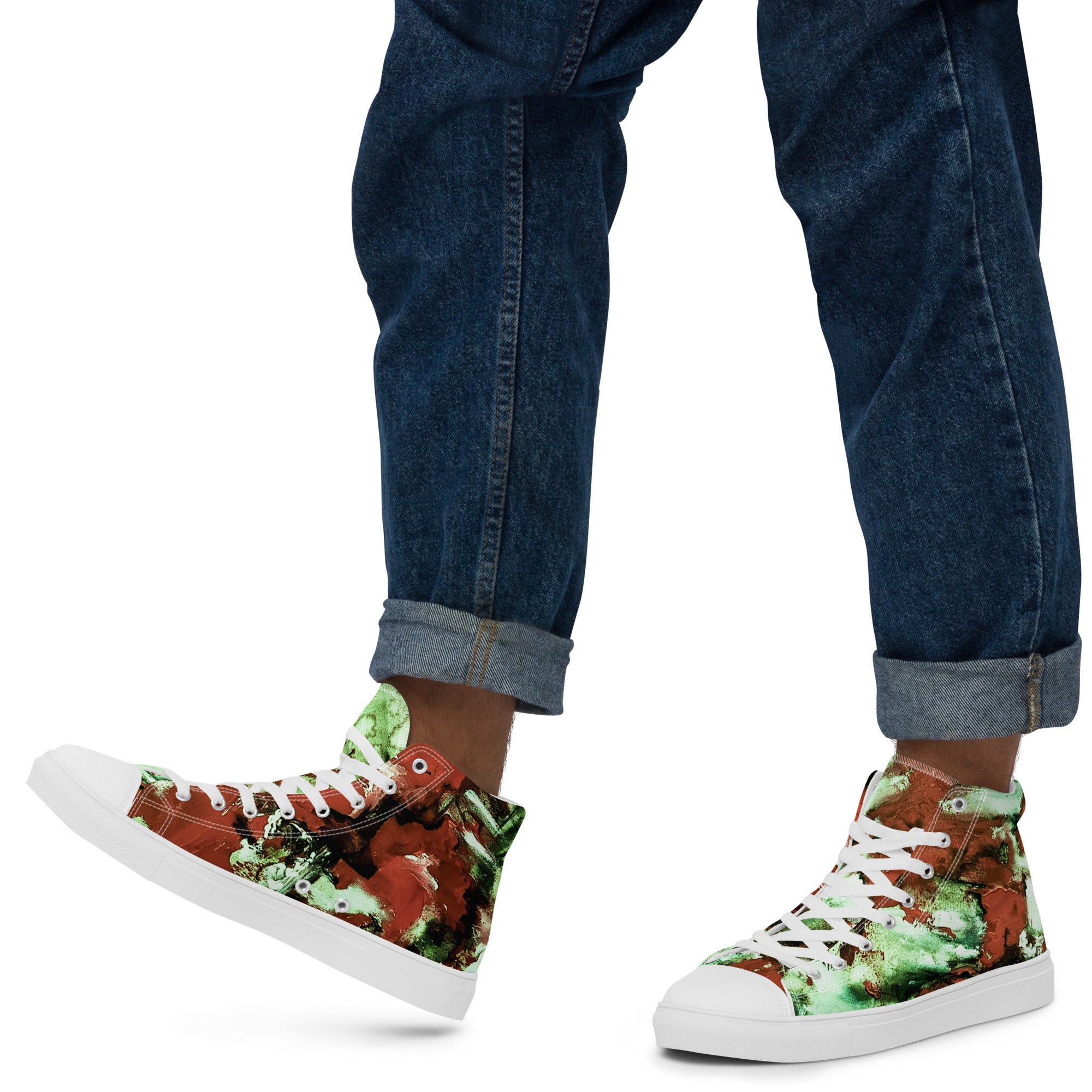 Men's High Top- Mismatch Green