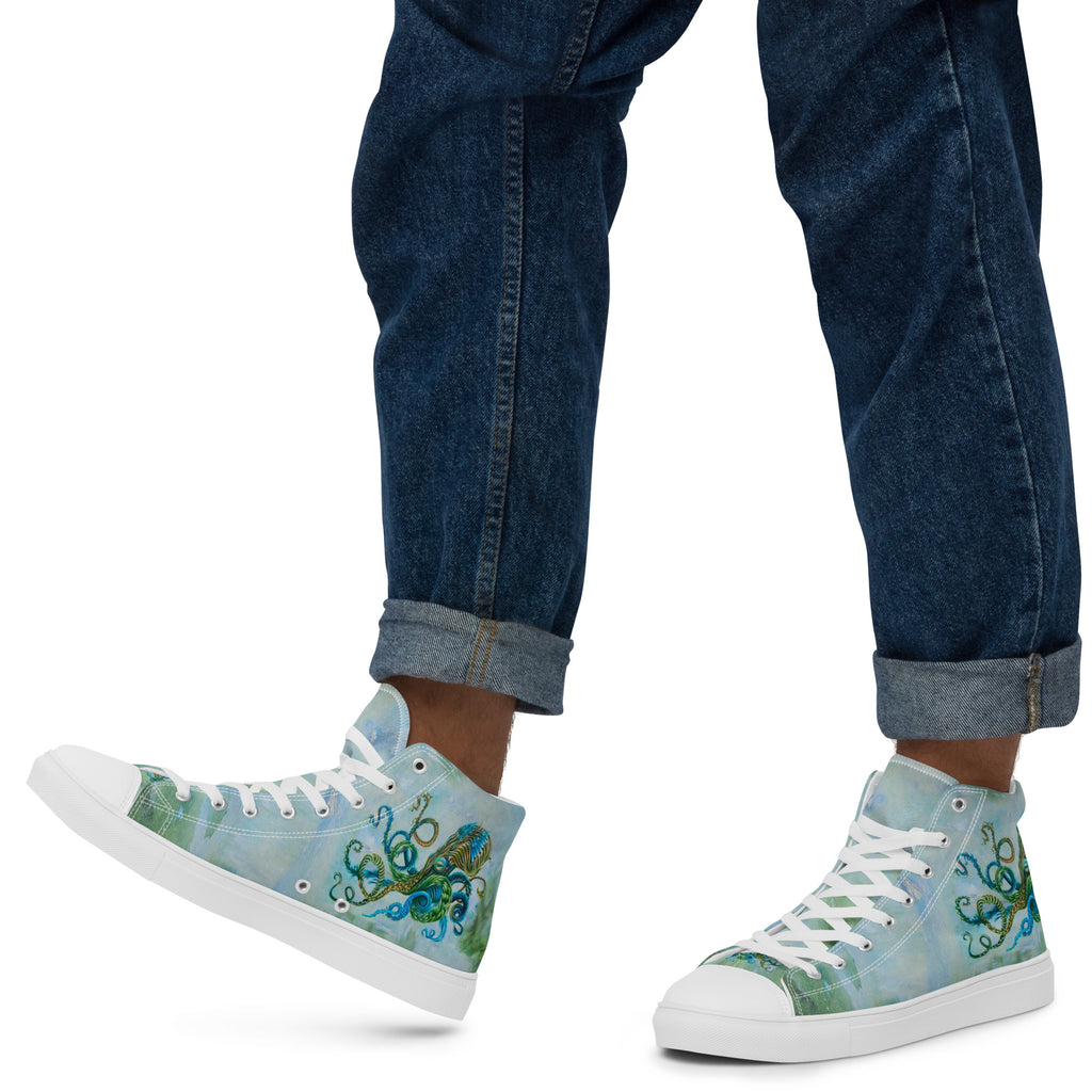 Men's High Top- Nature Octopus