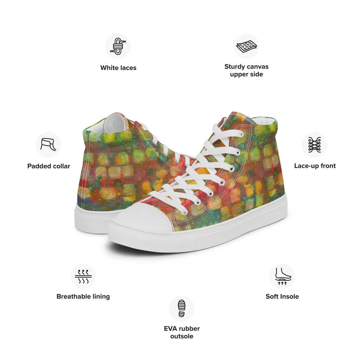 Men's High Top- With Feeling Red