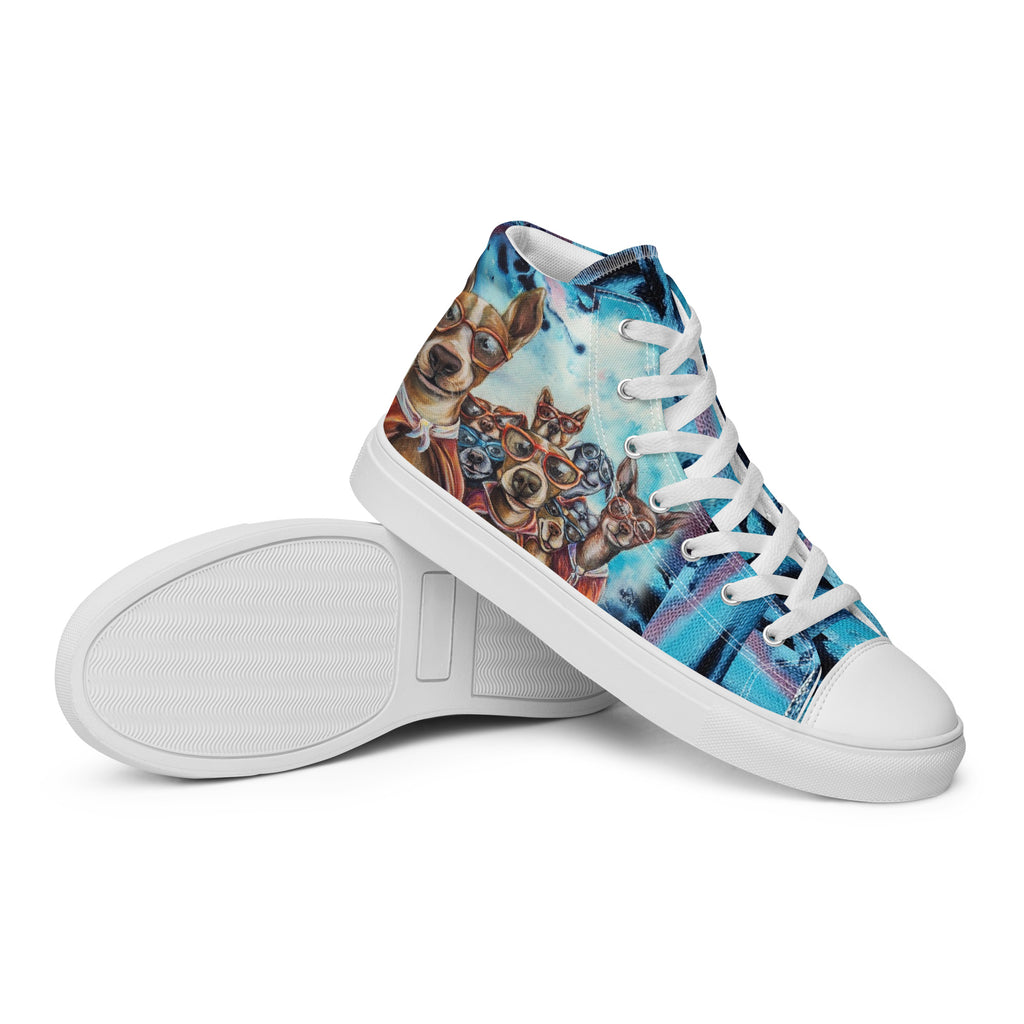 Men's High Top- Superhero Dogs