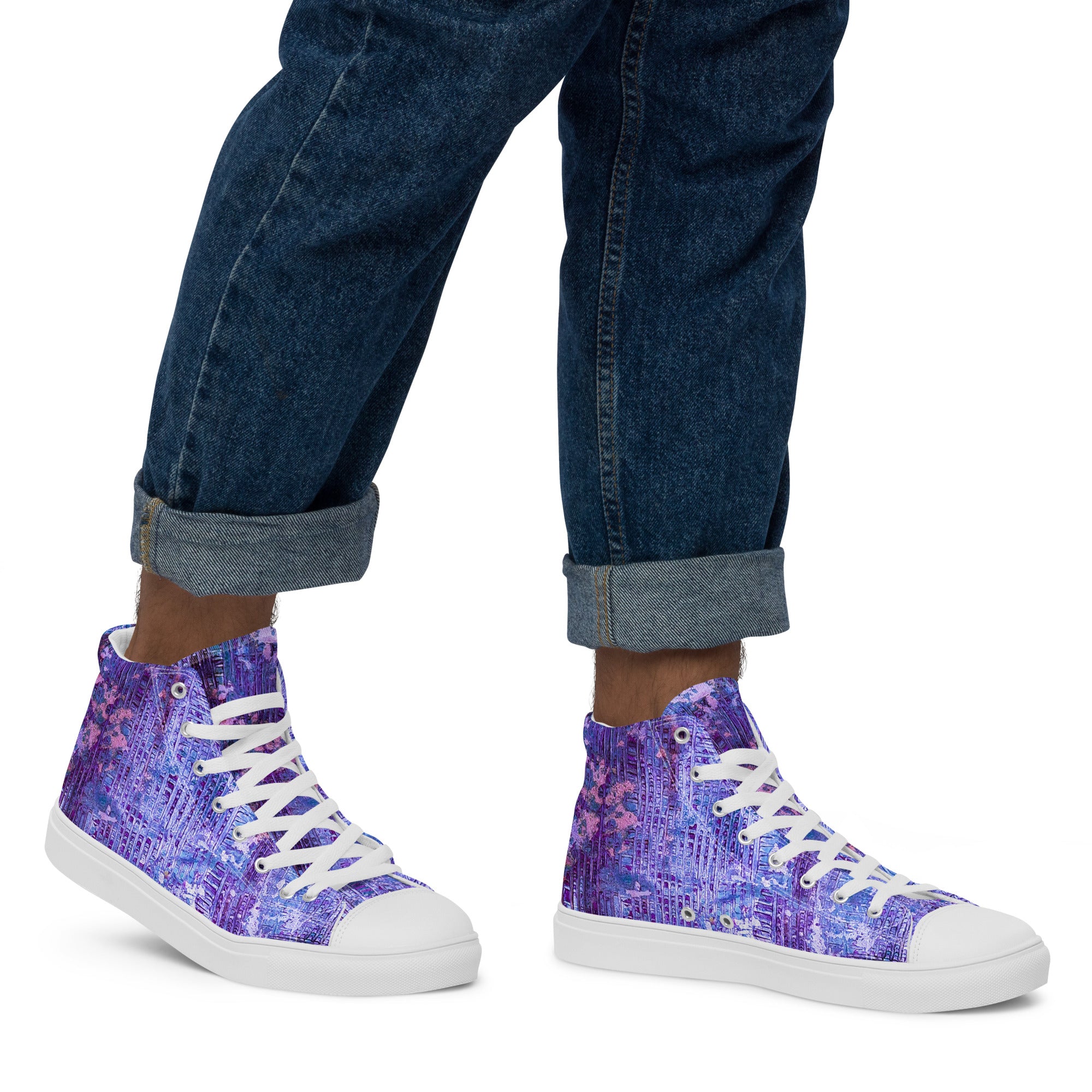 Men's High Top- Weave Purple