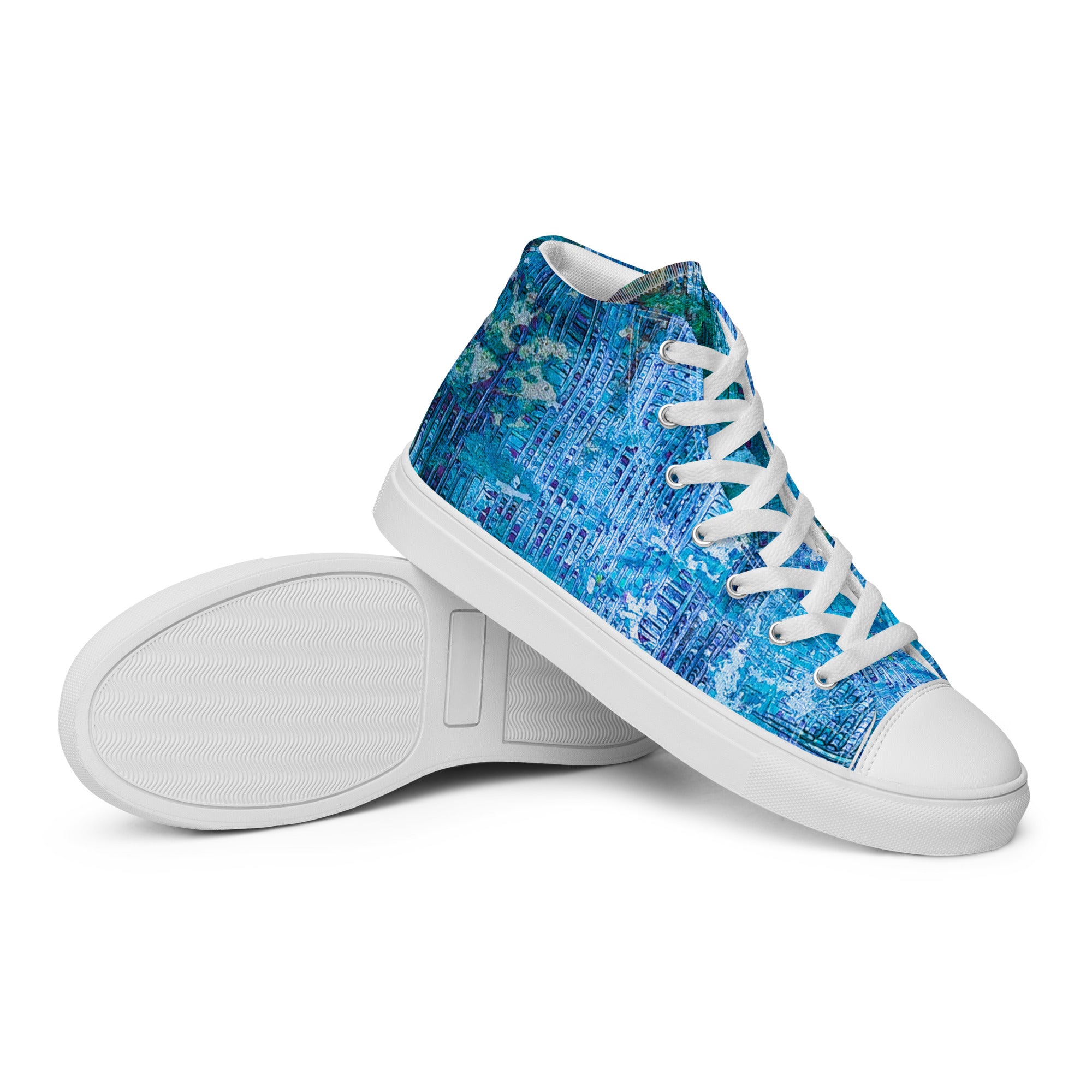 Men's High Top- Weave Blue