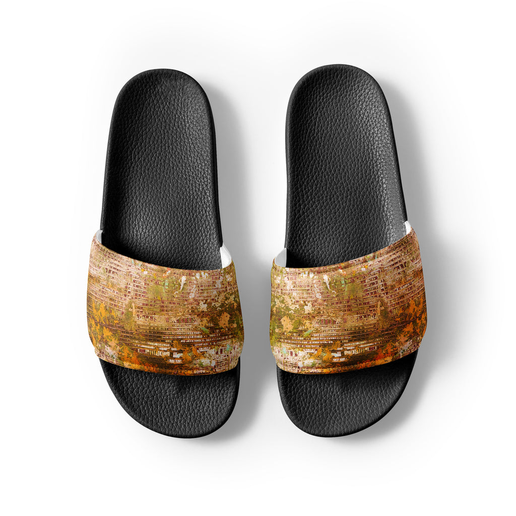 Men's slides- Weave Golden