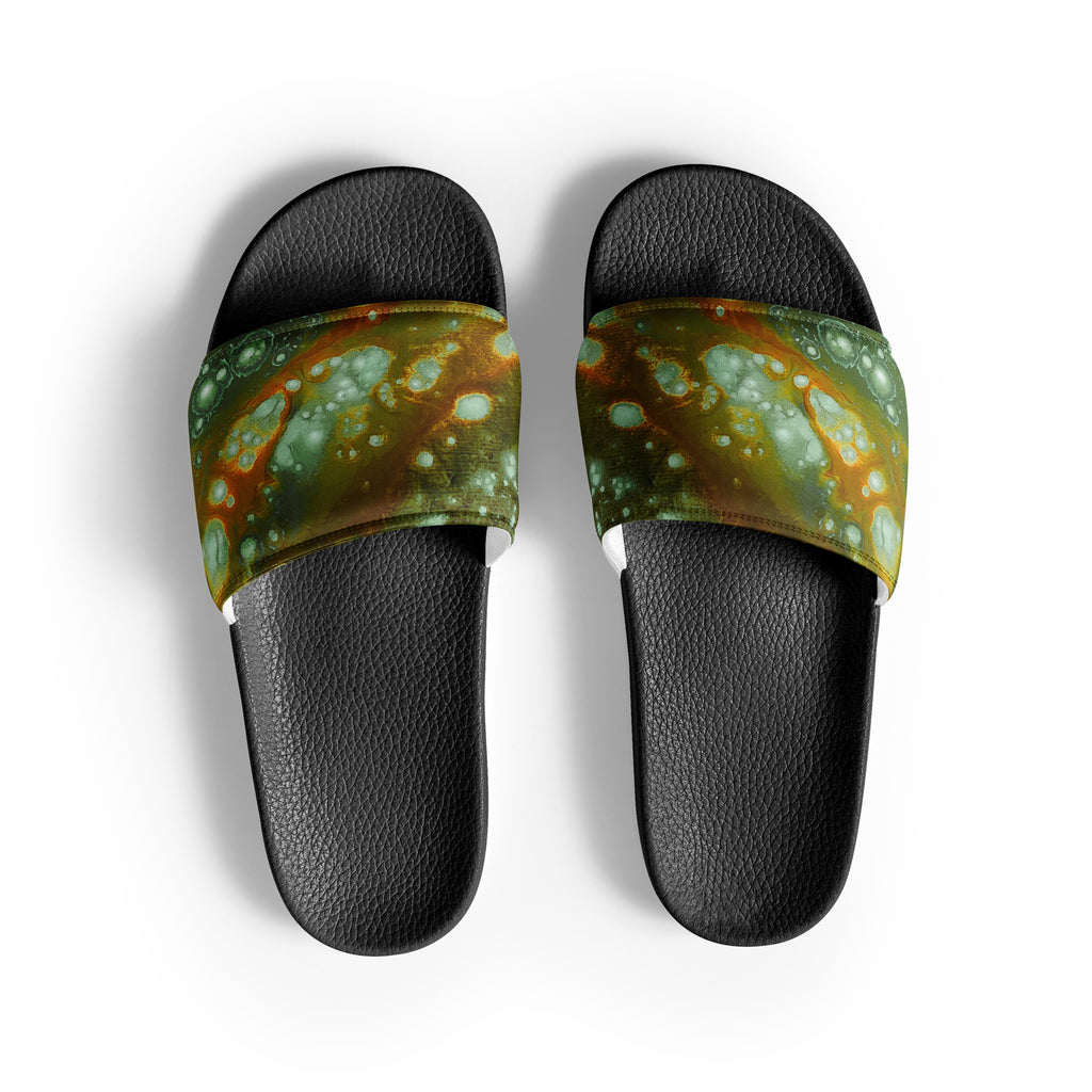 Men's Slides- Galaxy Green a.k.a. Surface of Mercury